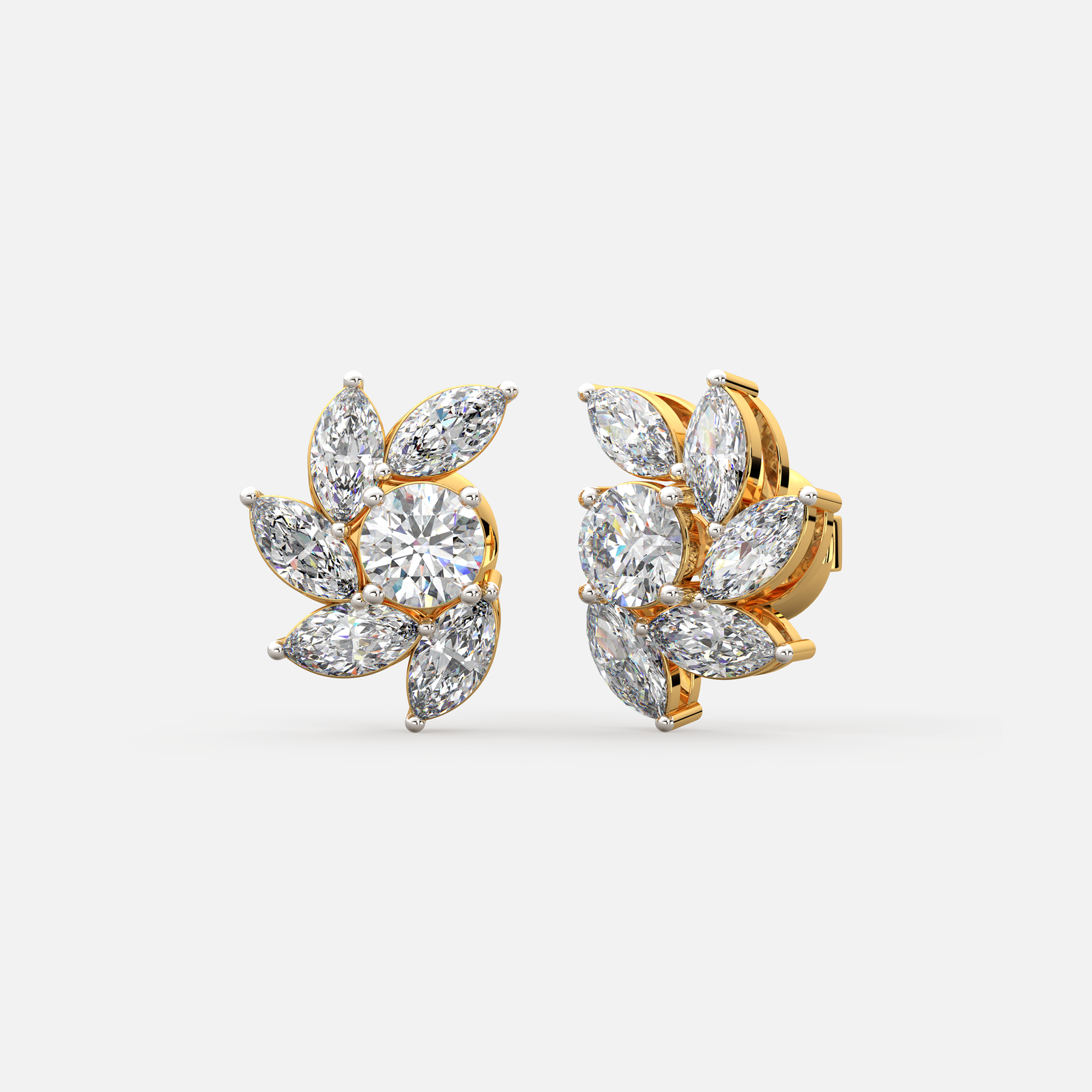 Floral Whirl Diamond Earrings