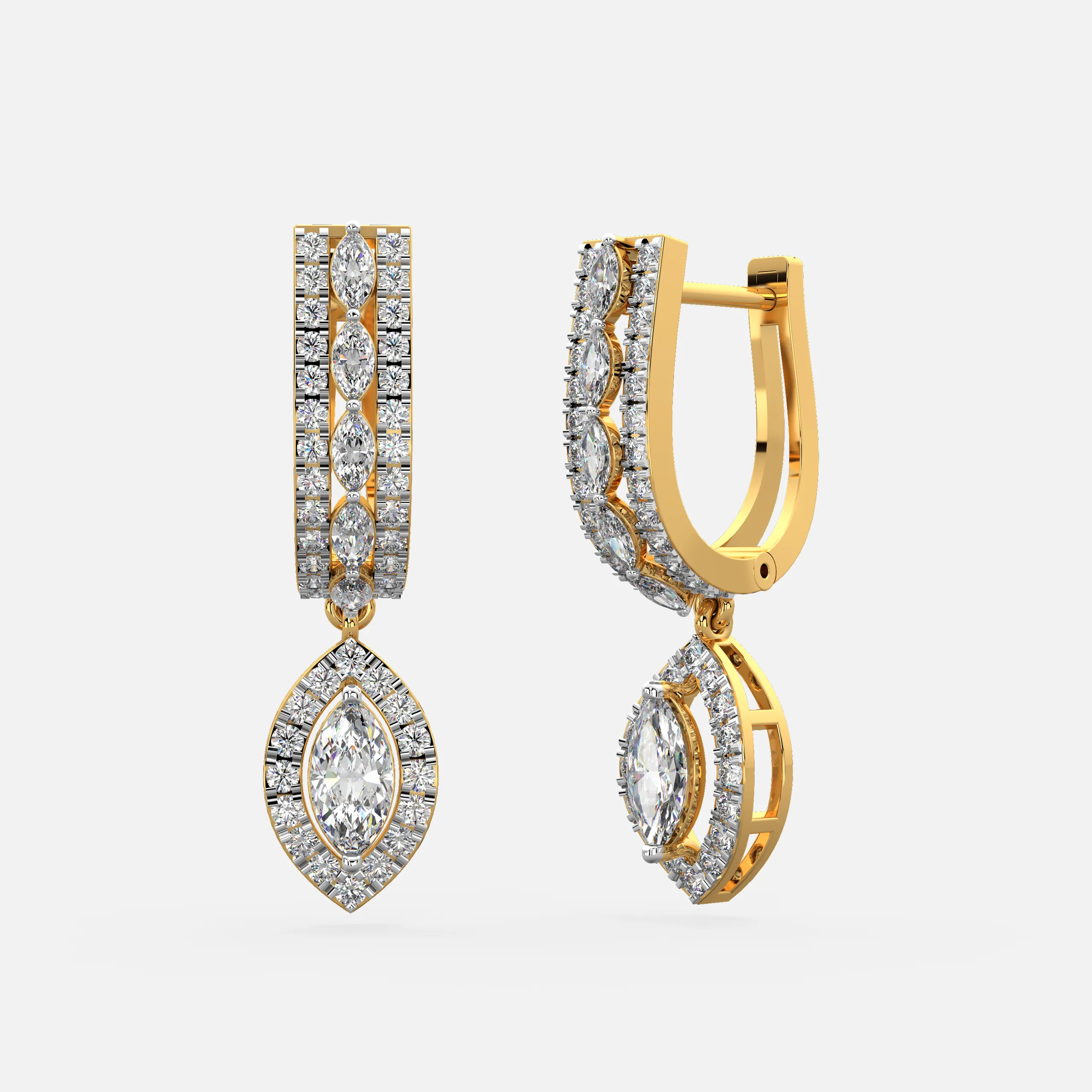 Diamond Marquise Drop Earrings