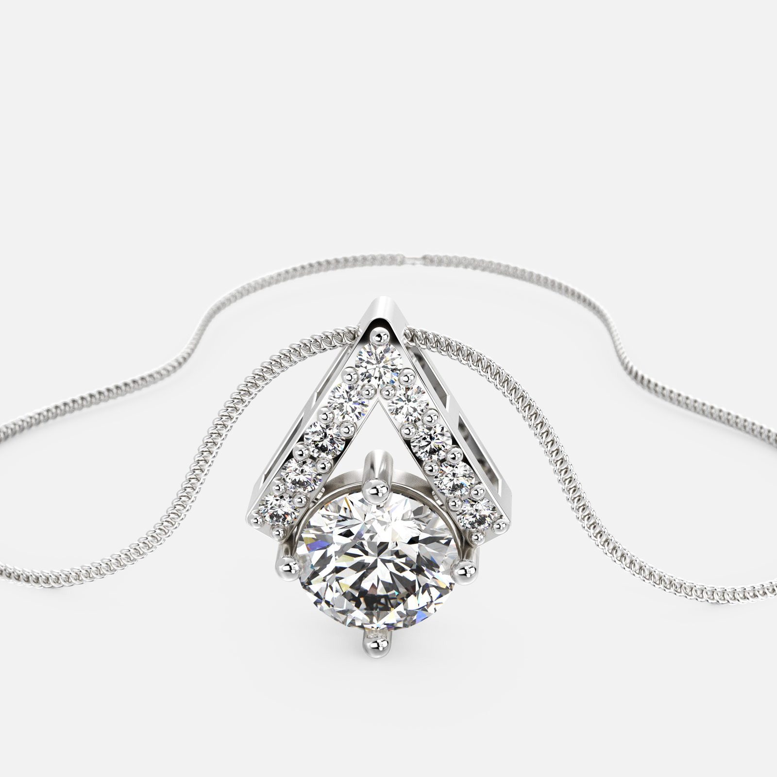 Arrow Bloom Diamond Pendant