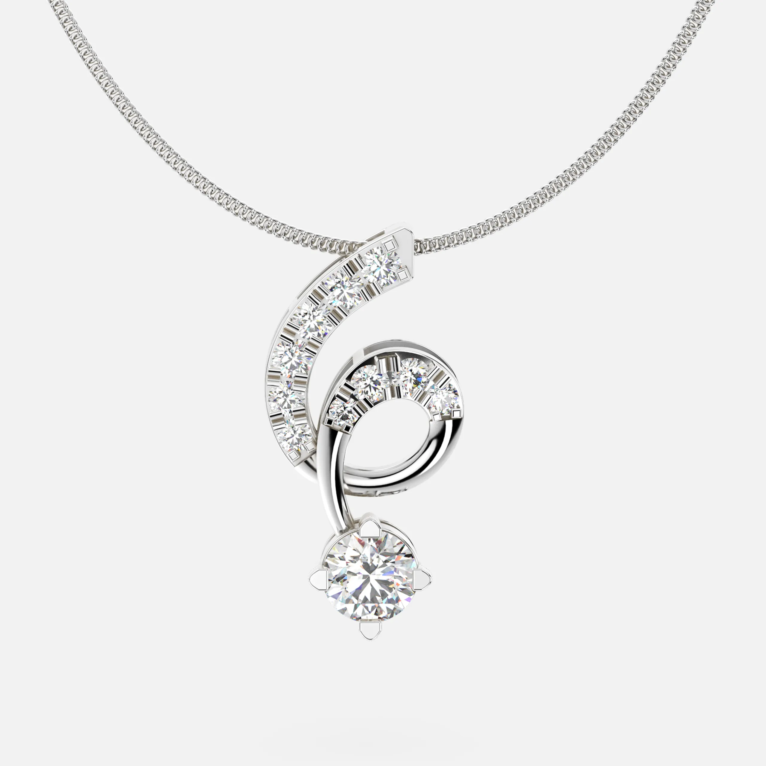 Celeste Curve Diamond Pendant
