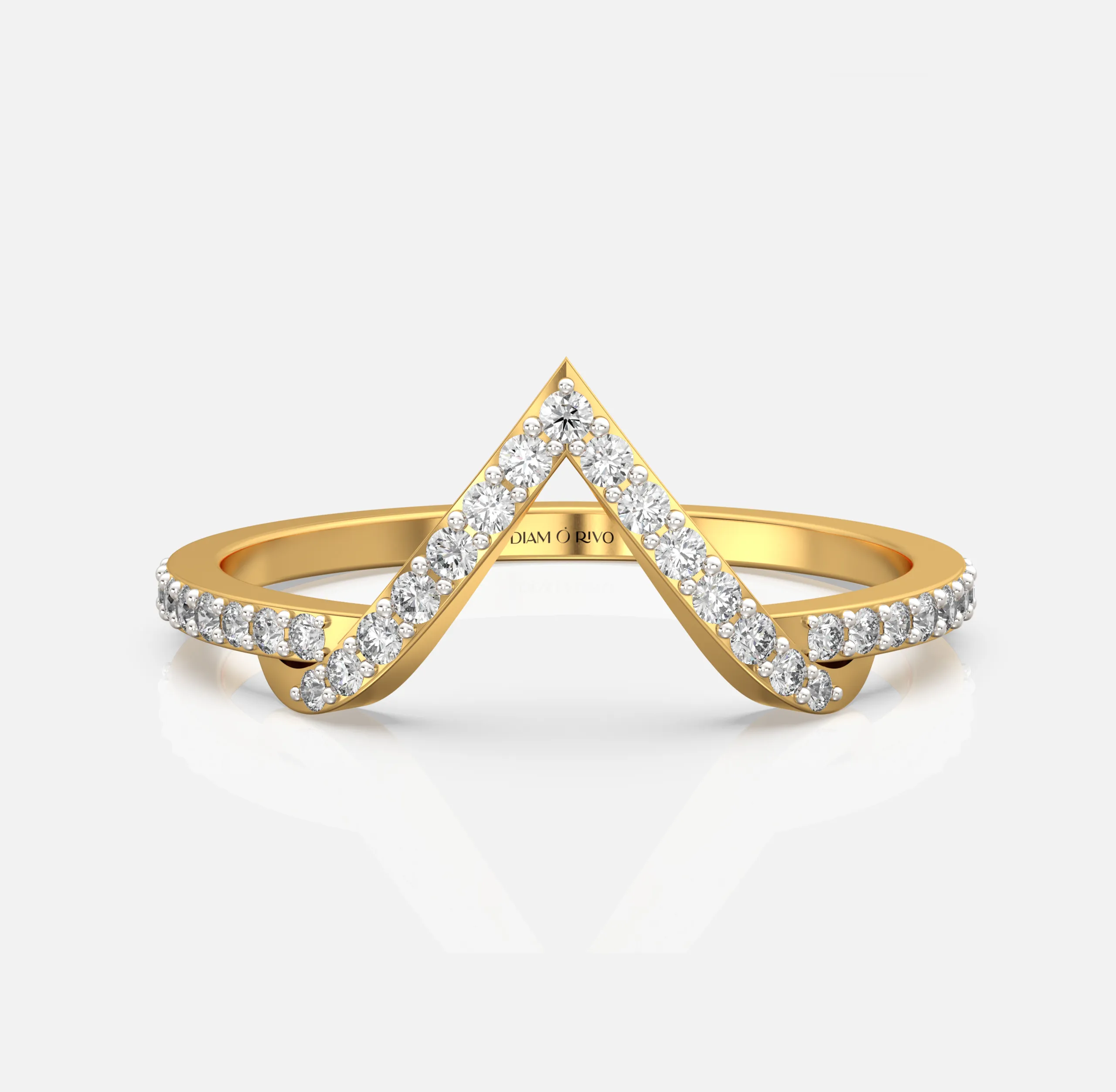 Chevron Peak Diamond Ring
