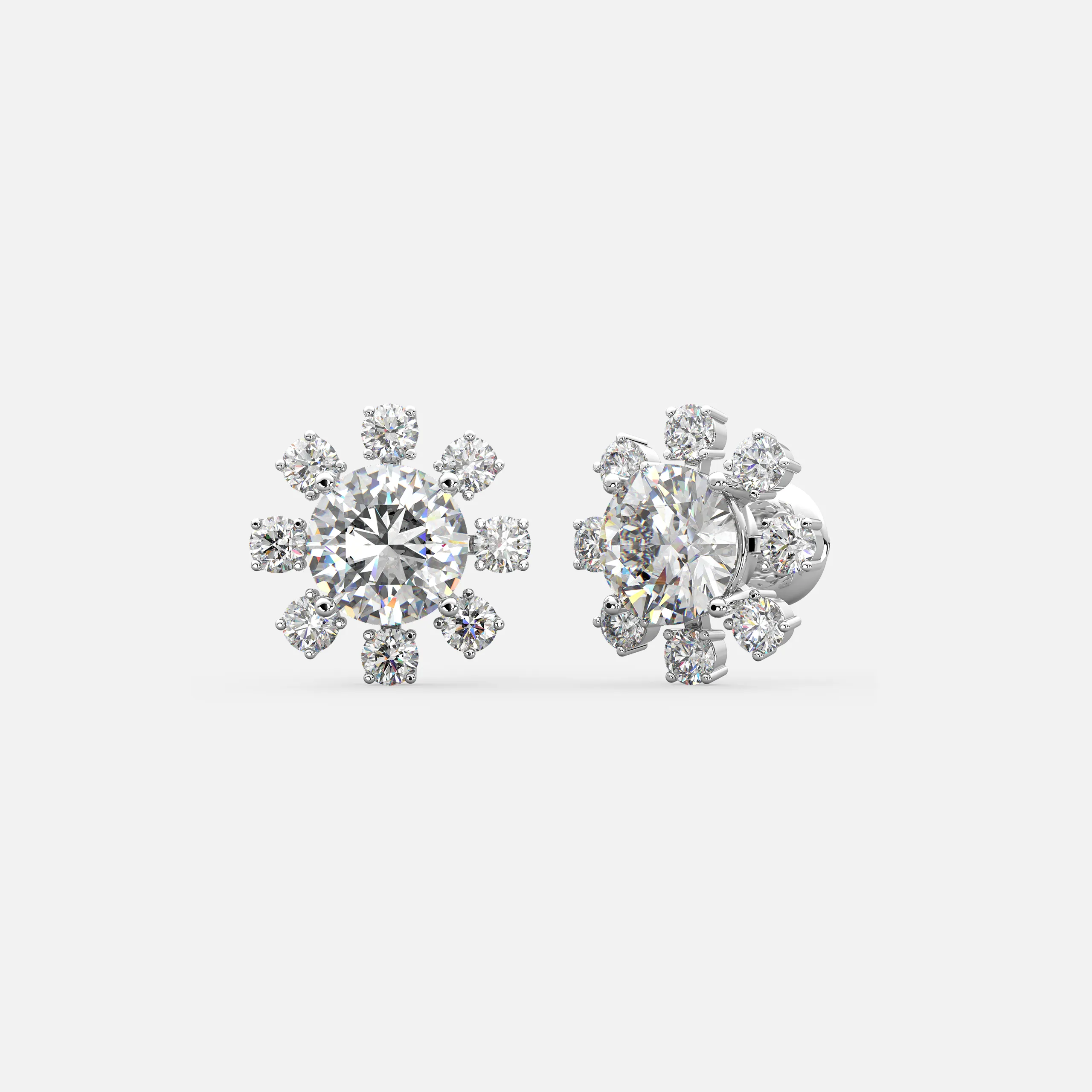Starburst Diamond Stud Earrings