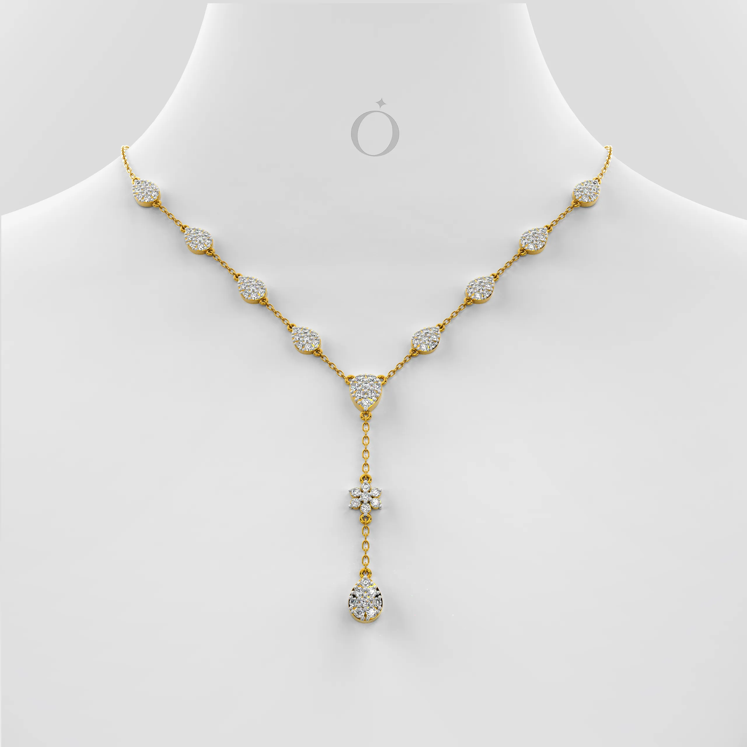 Floral Pear Diamond Necklace