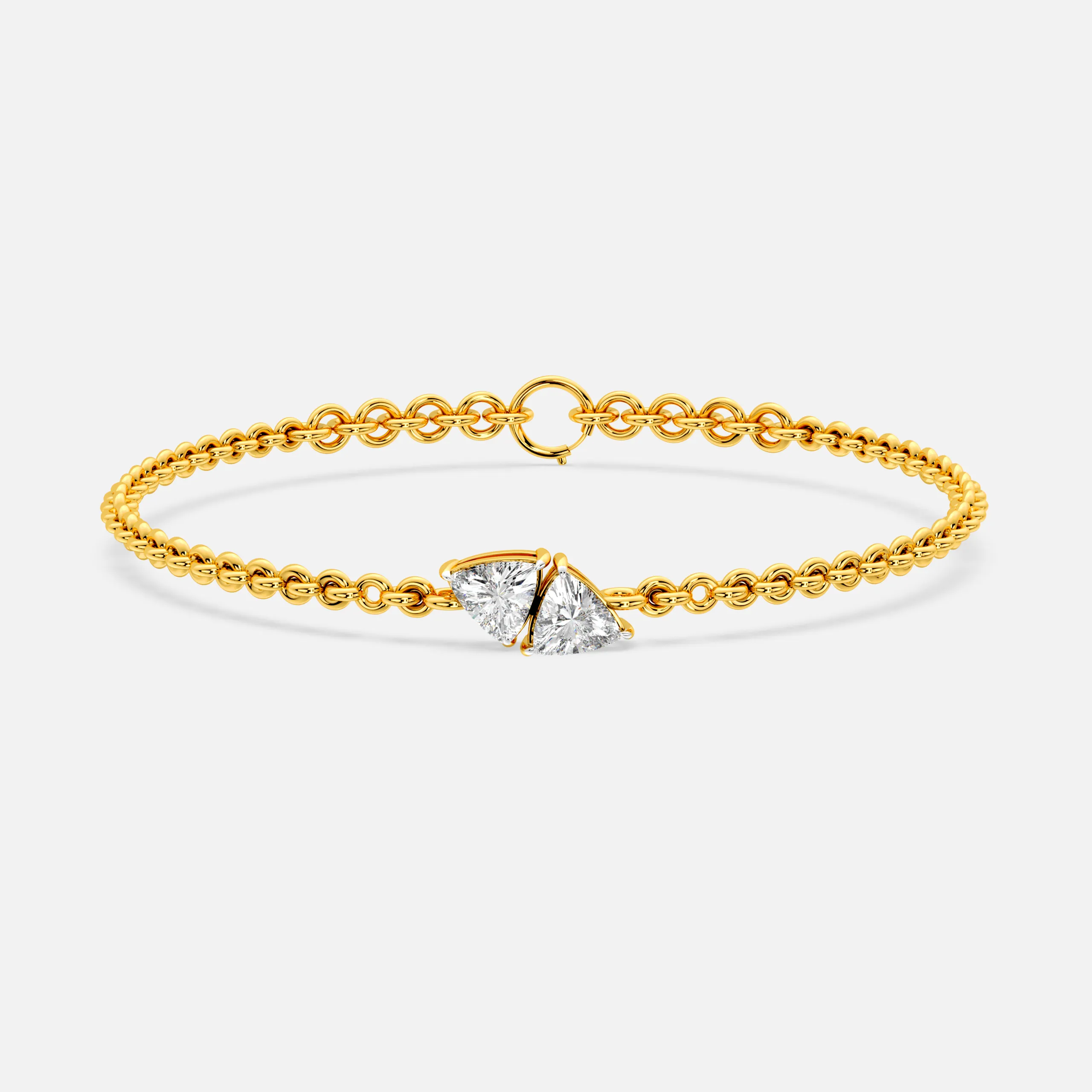 Trillion Duo Diamond Link Bracelet