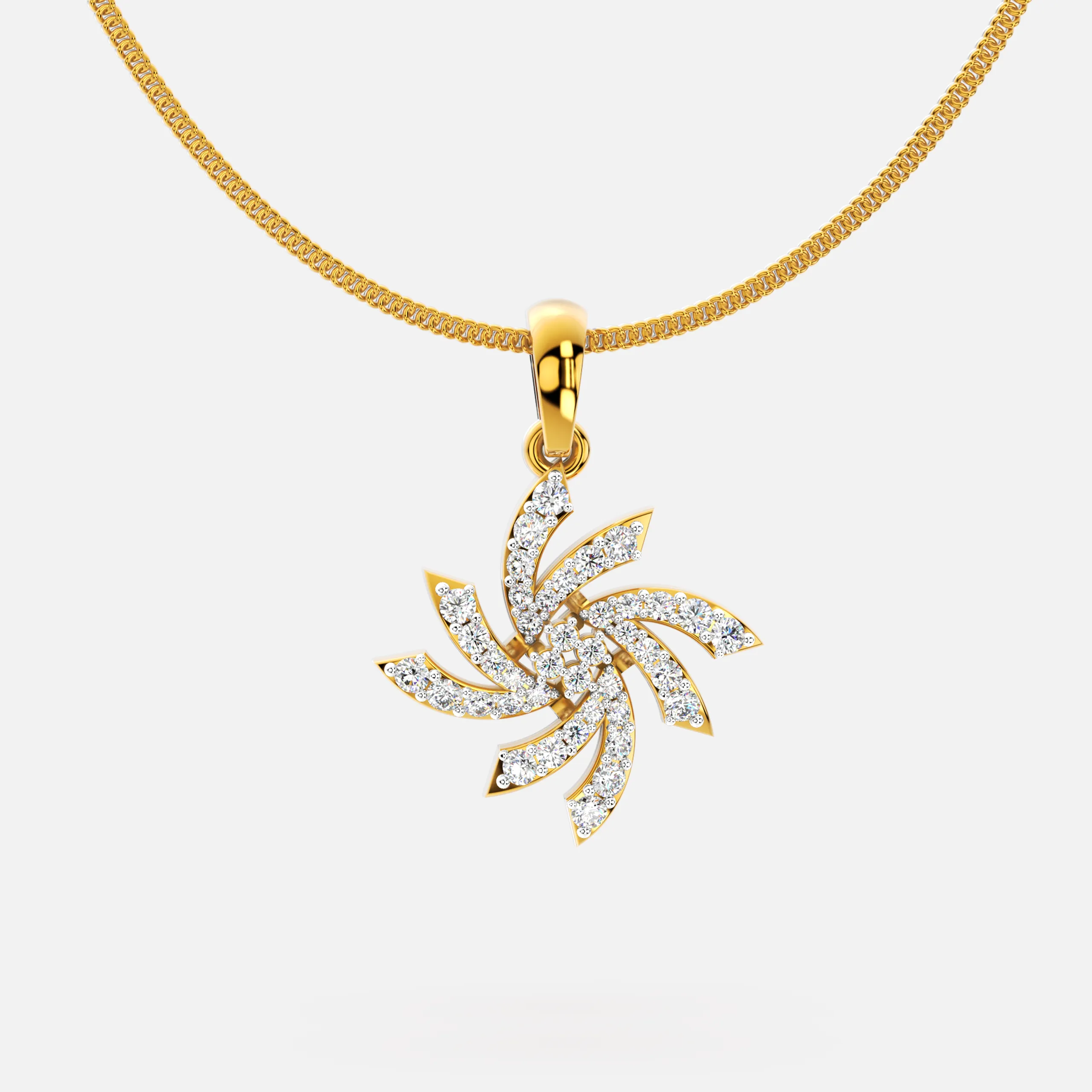Radiant Whirl Diamond Pendant