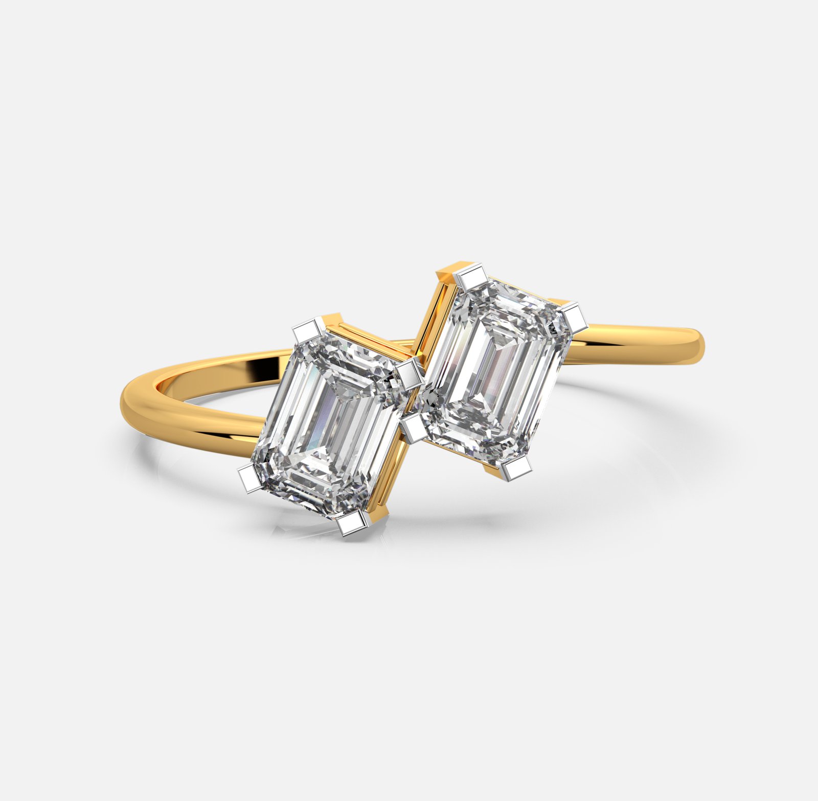 Twin Radiance Emerald-Cut Diamond Ring