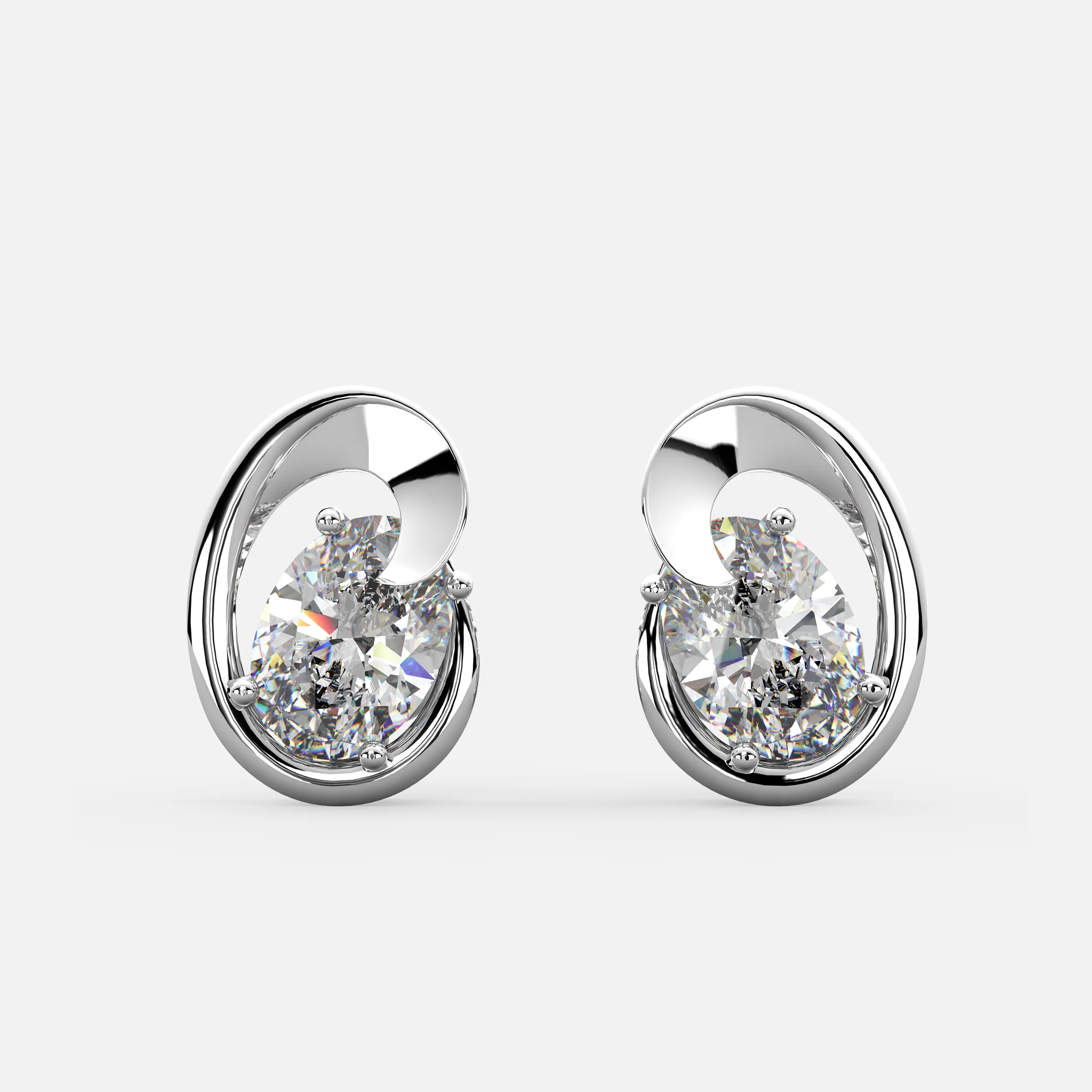 Swirl Diamond Studs