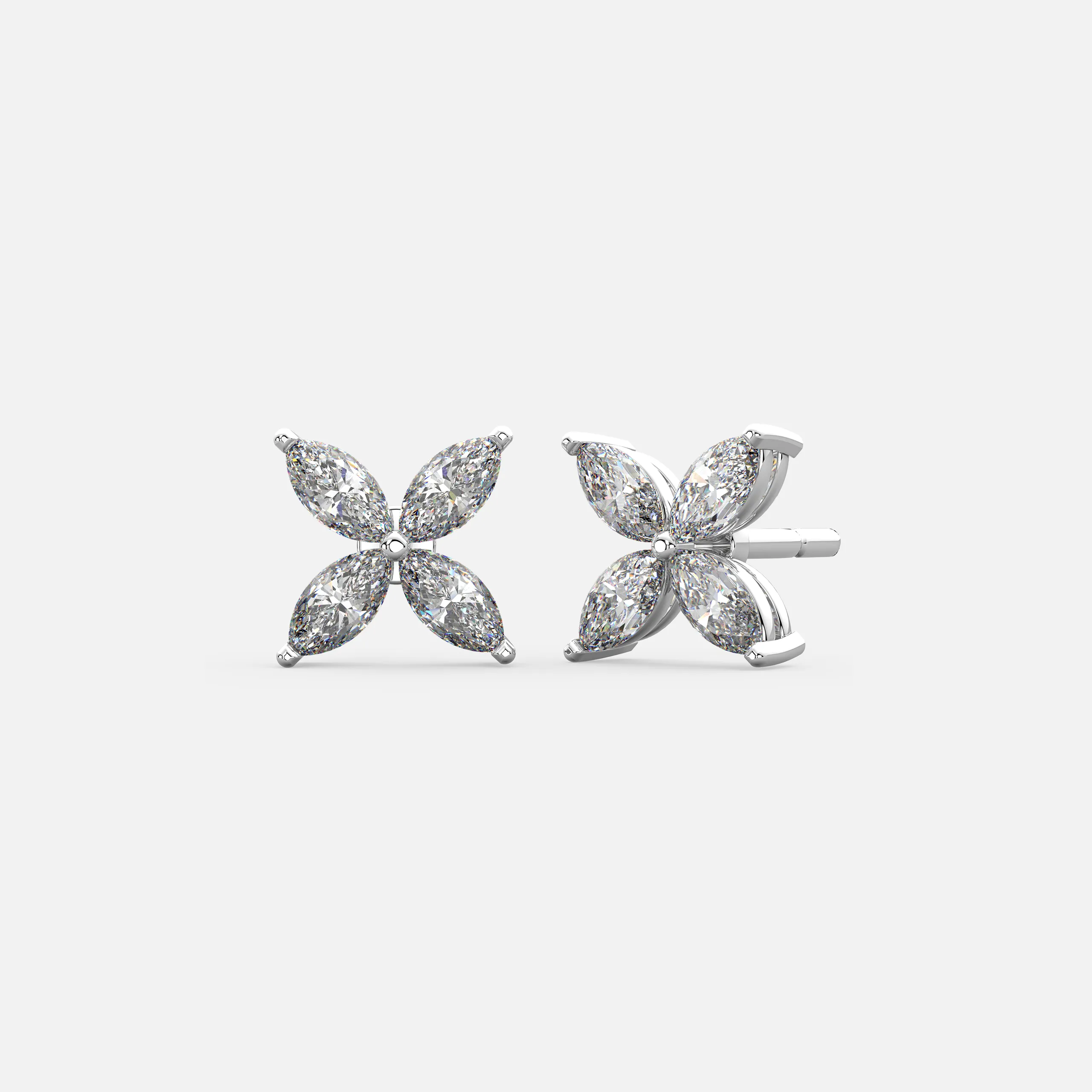 Marquise Blossom Diamond Studs