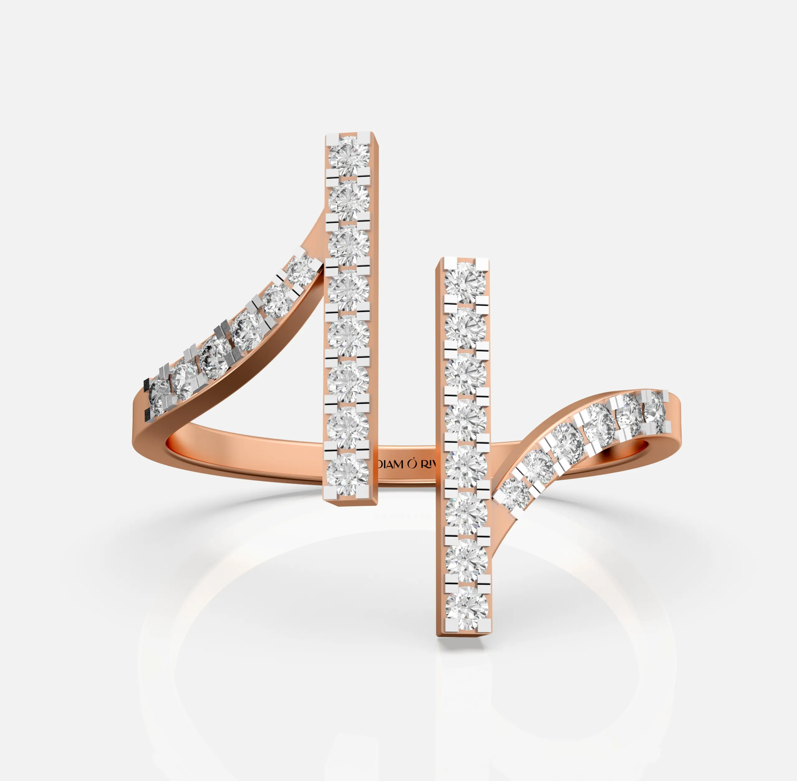 Twin Bar Flow Diamond Ring