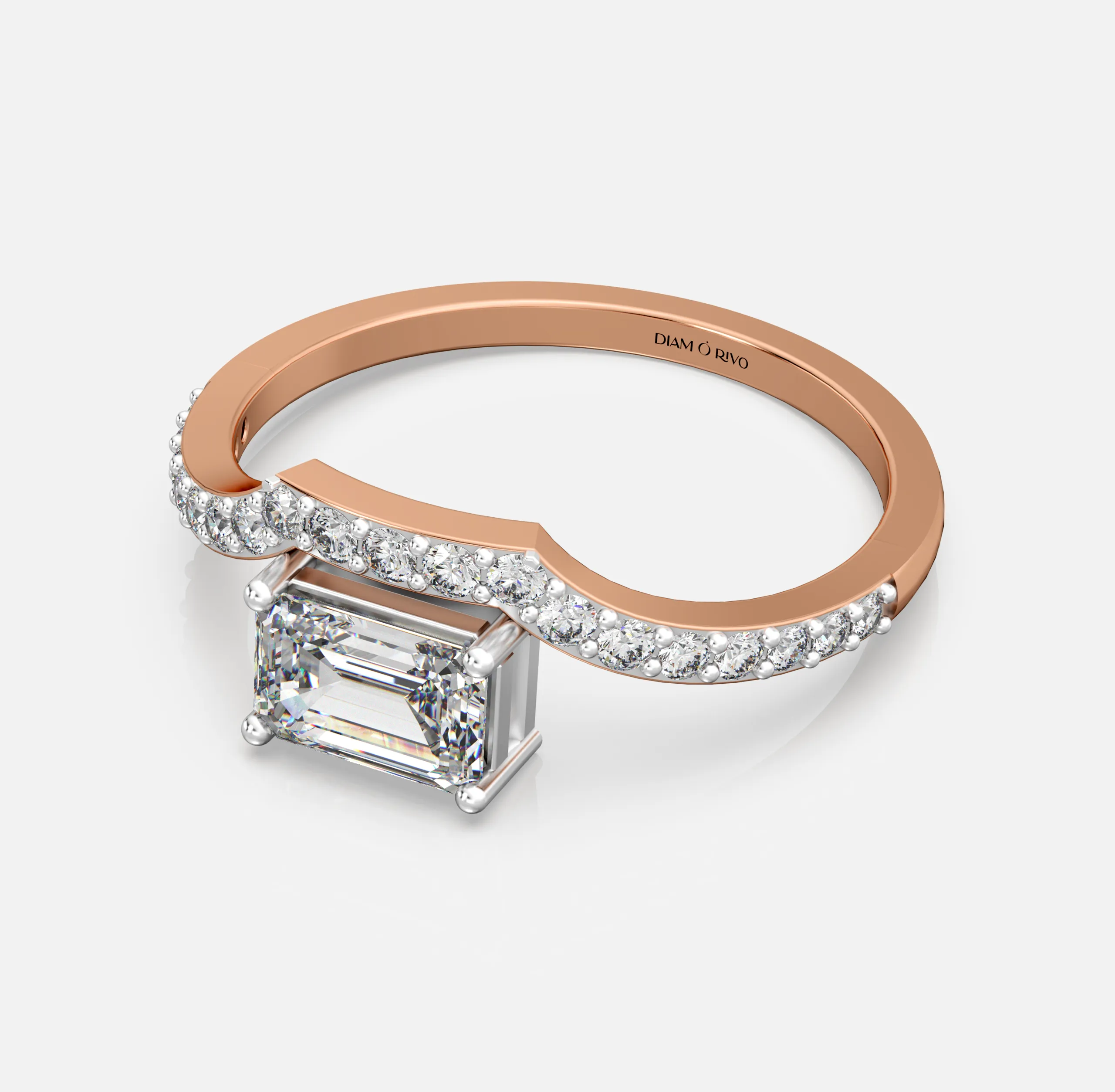 Emerald Arc Diamond Ring