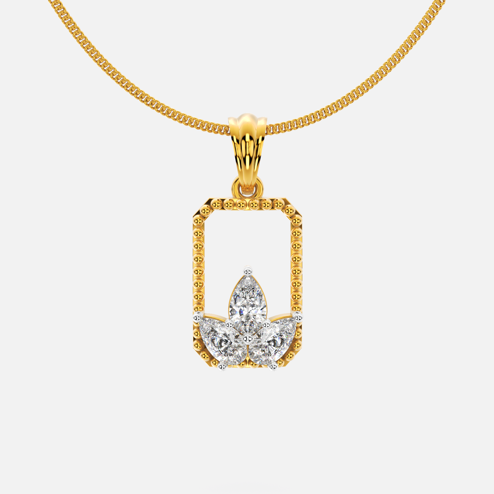 Petal Frame Diamond Pendant