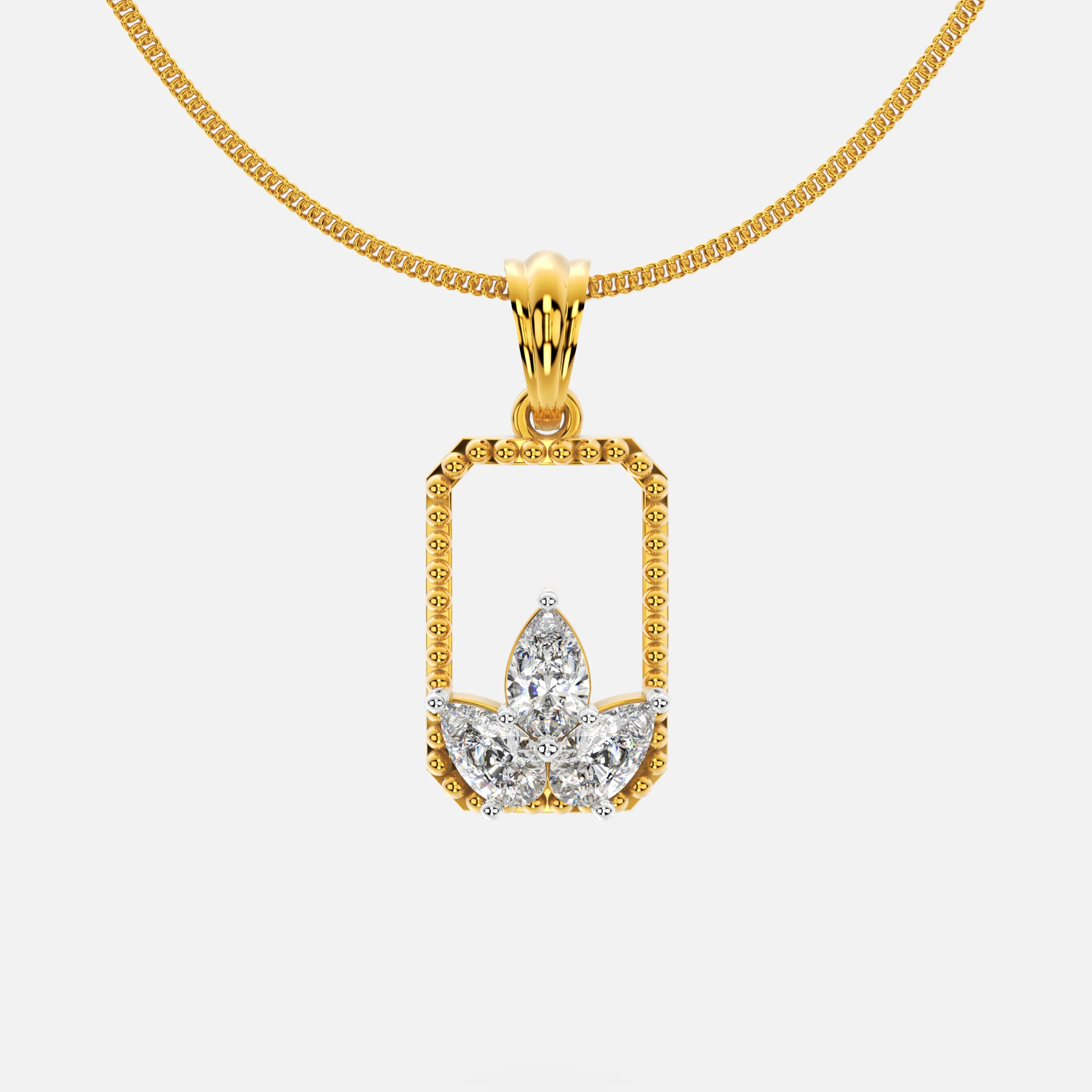 Petal Frame Diamond Pendant