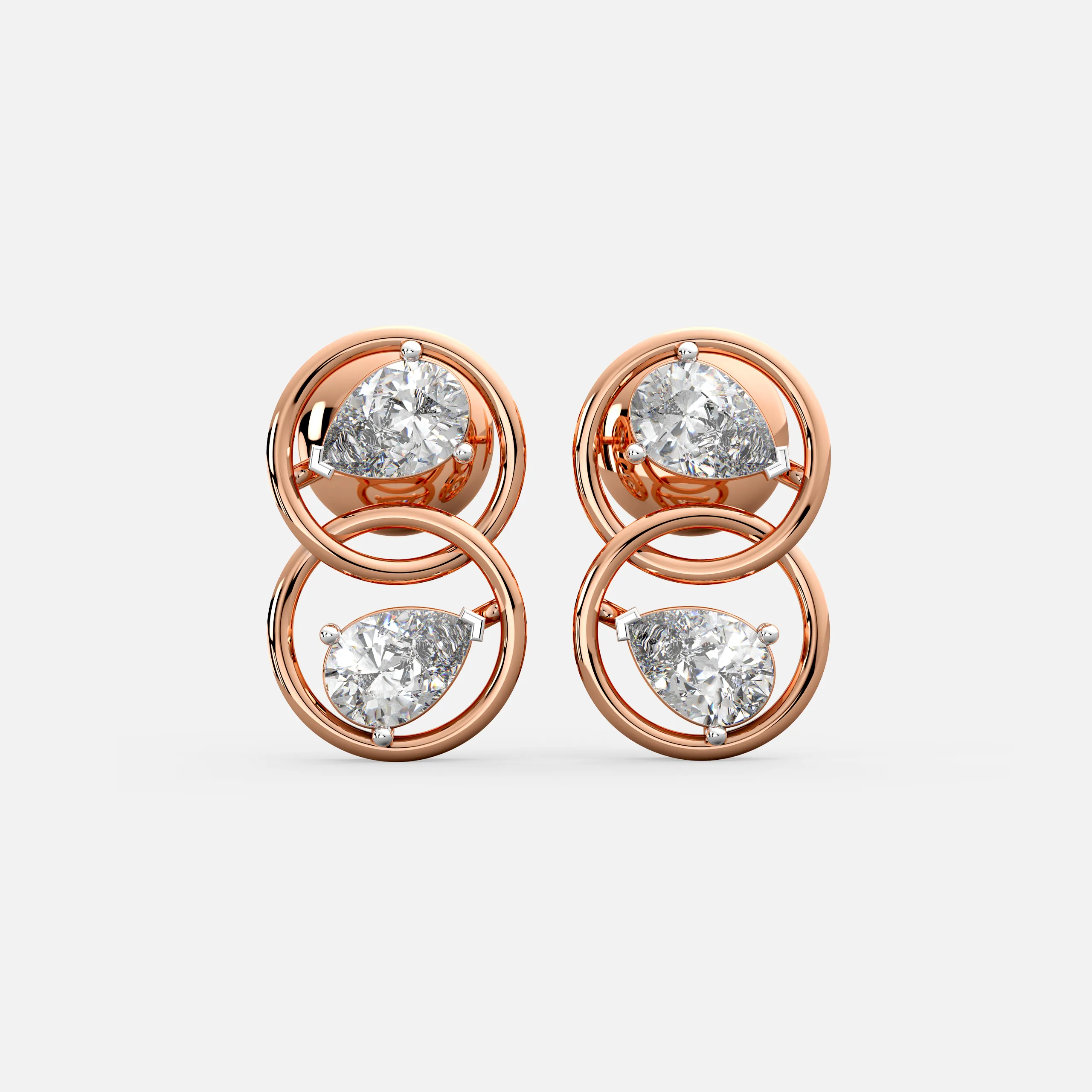 Twin Pear Interlink Earrings