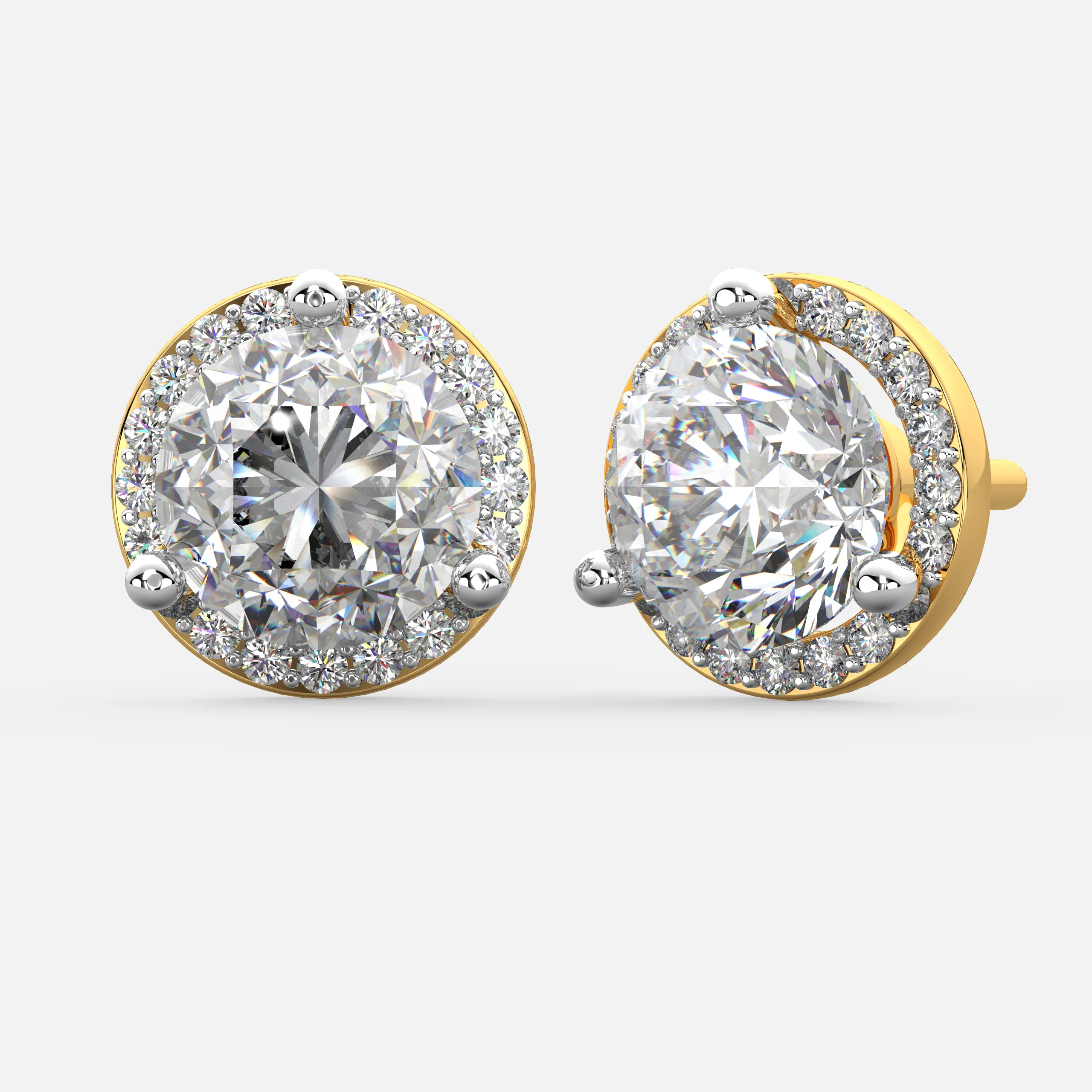 Halo Diamond Stud Earrings