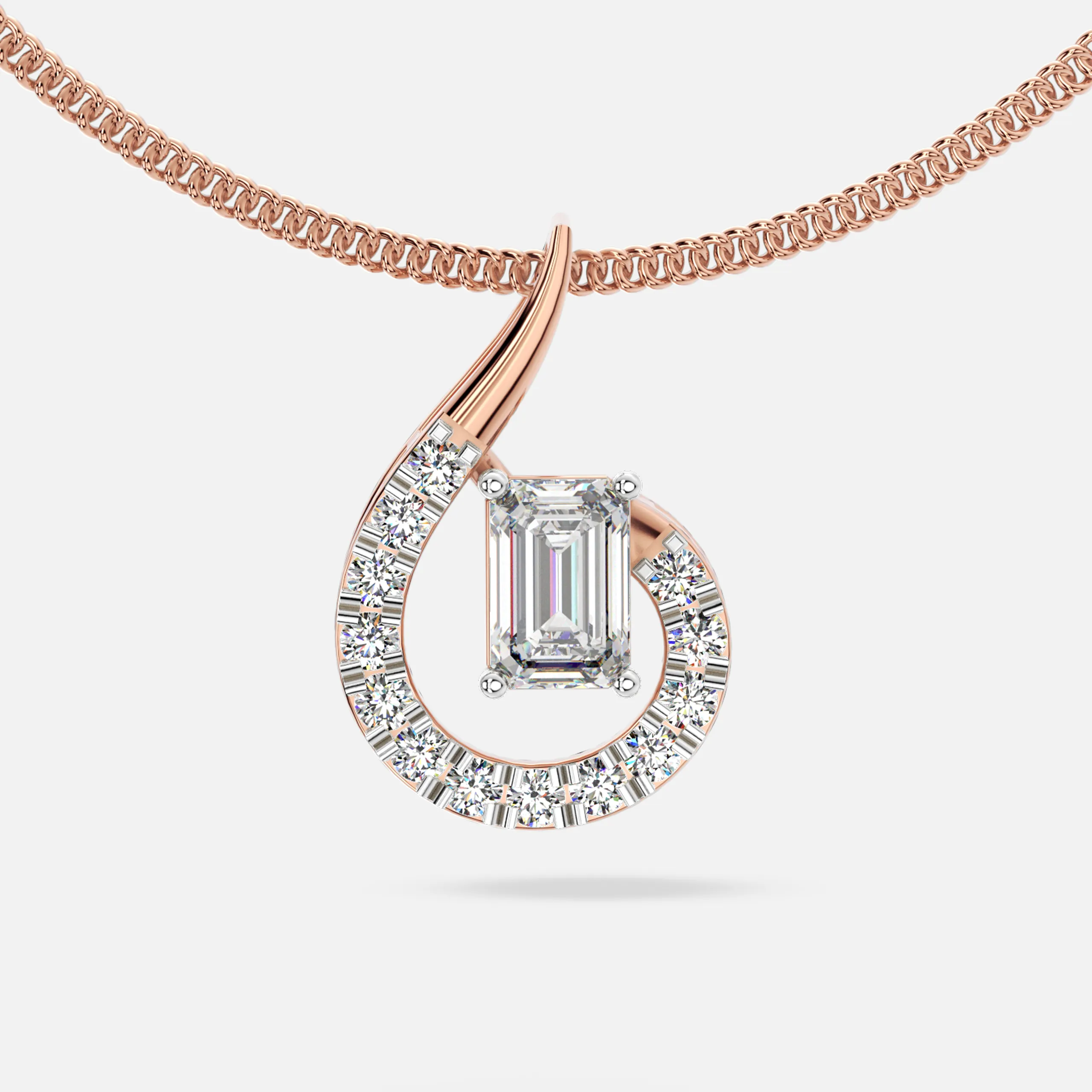 Emerald Swirl Diamond Pendant