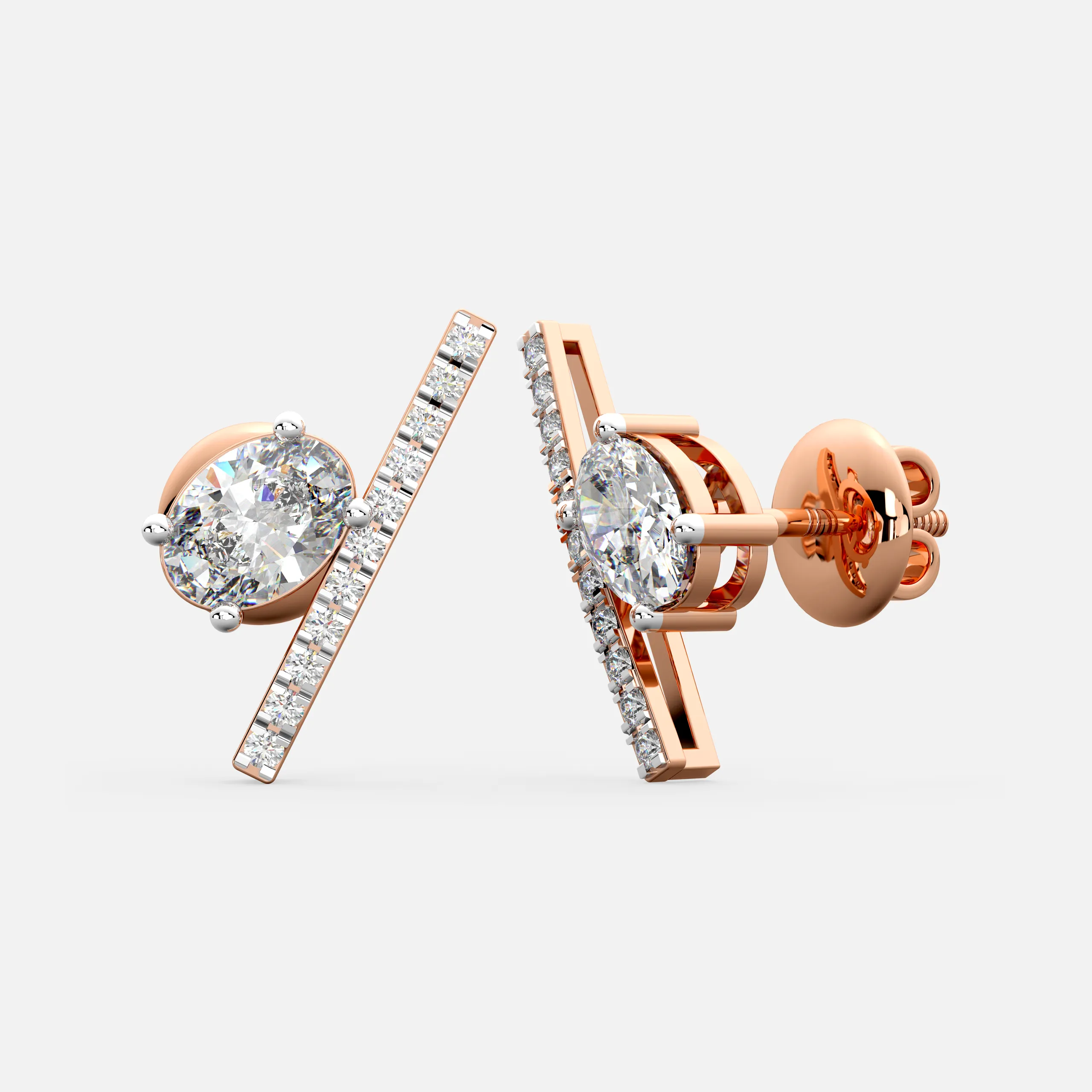 Gleam Line Oval Earrings