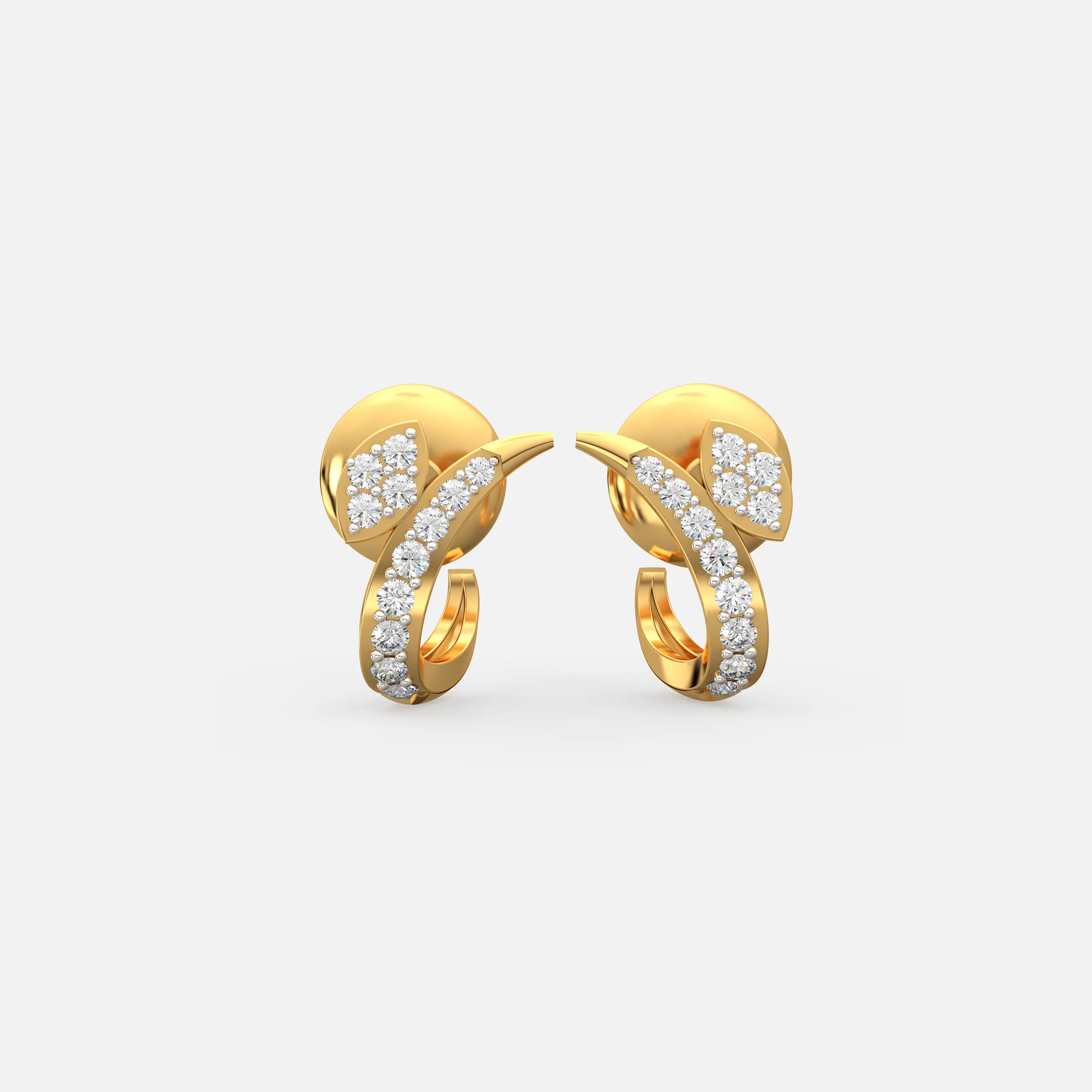 Curved Floral Bloom Earrings