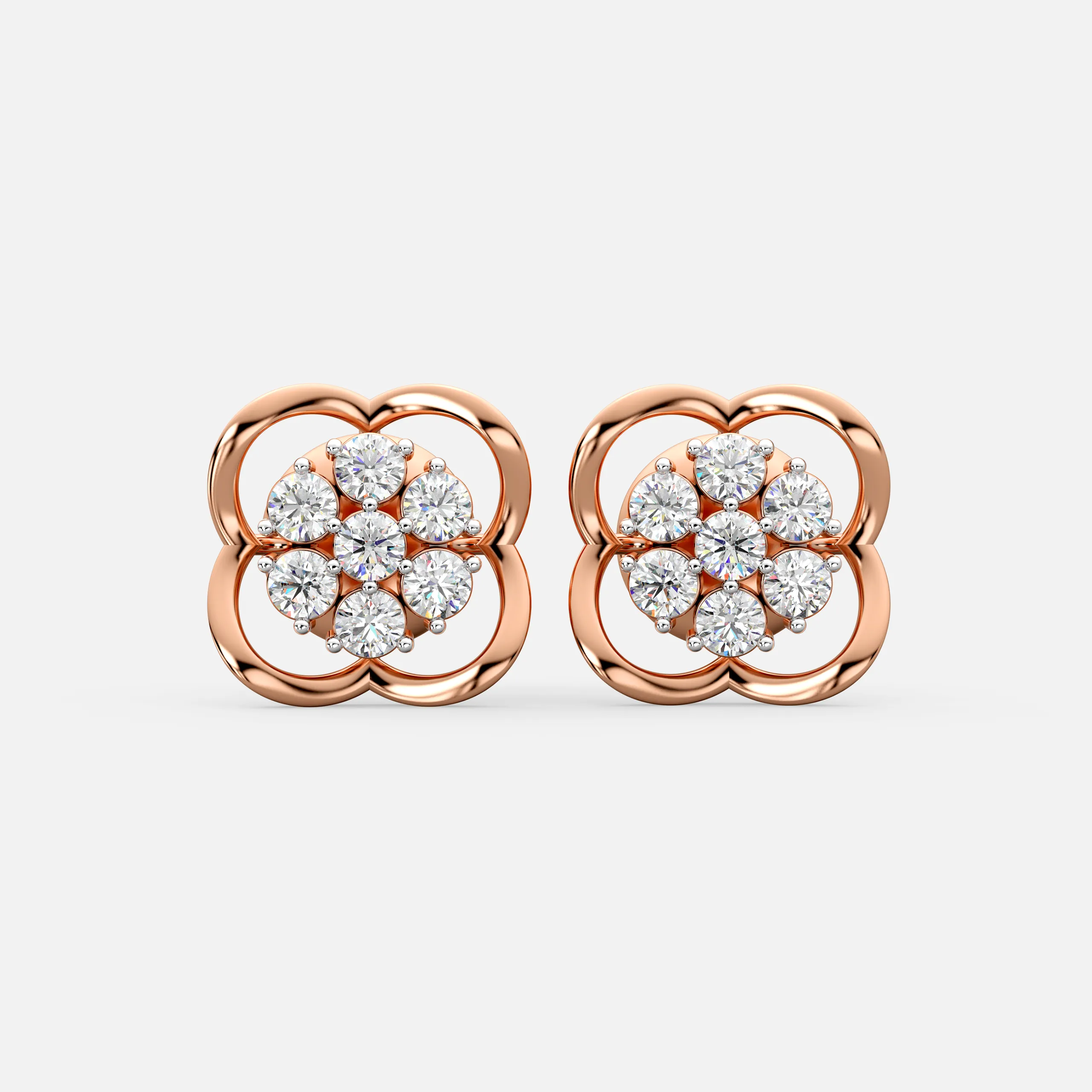Floral Halo Diamond Studs