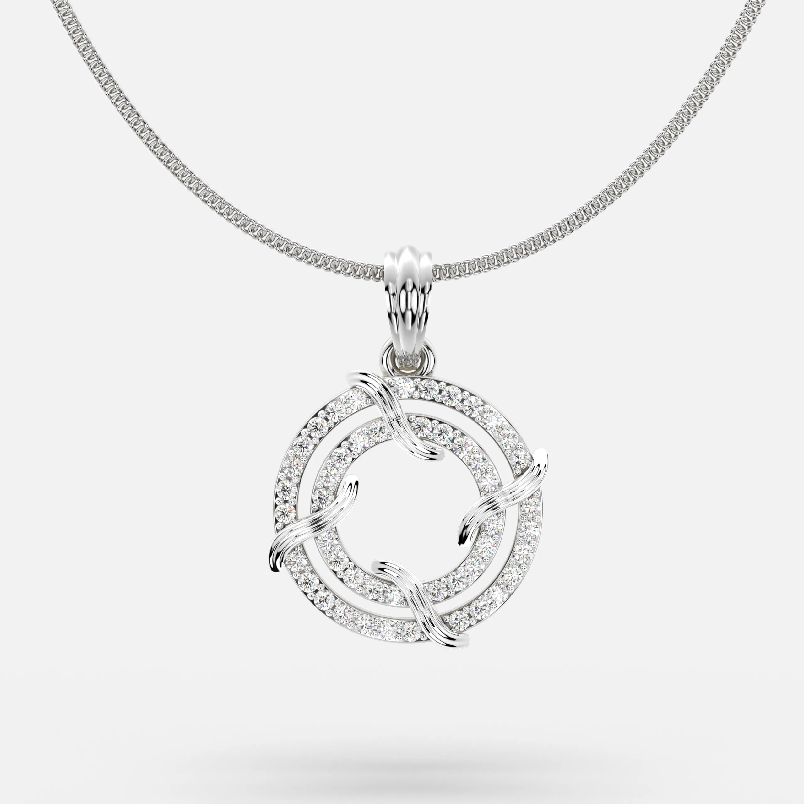Circular Ribbons Diamond Pendant