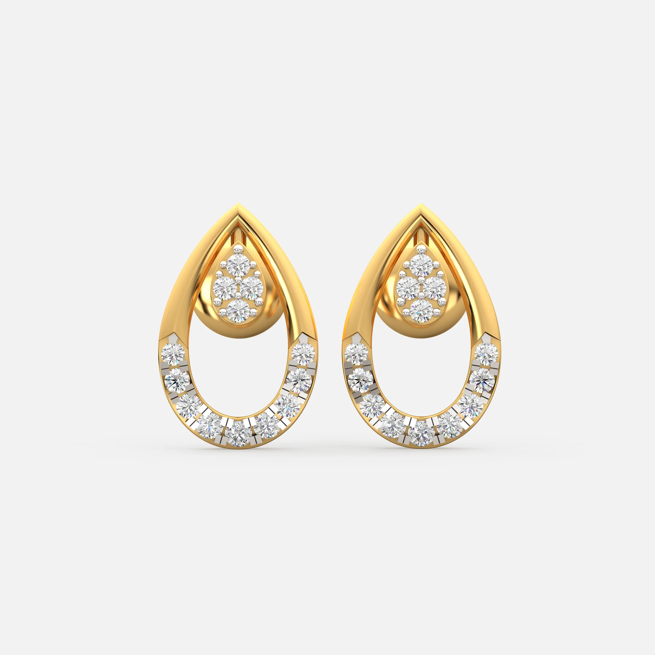Teardrop Halo Diamond Earrings