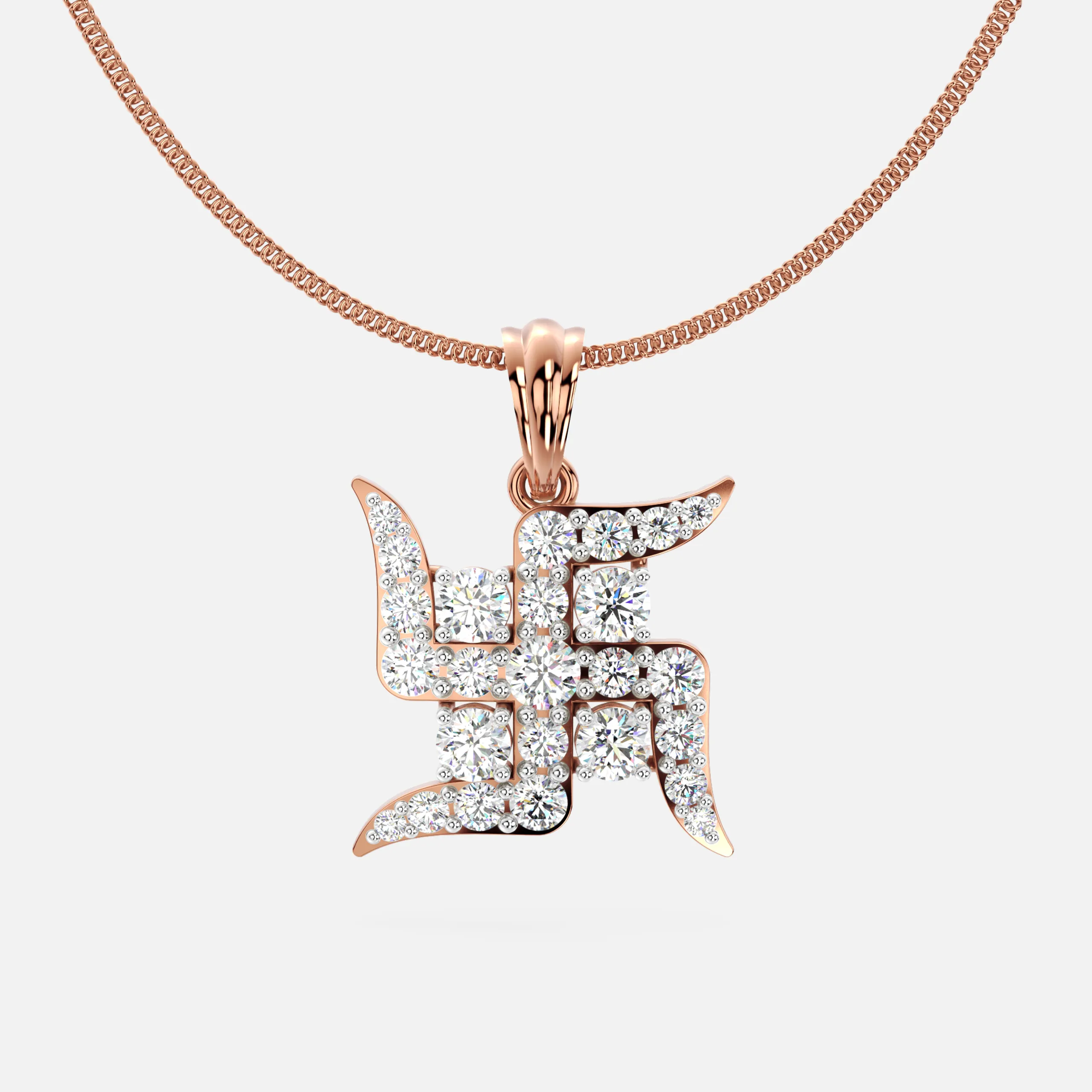 Divine Swastik Diamond Pendant