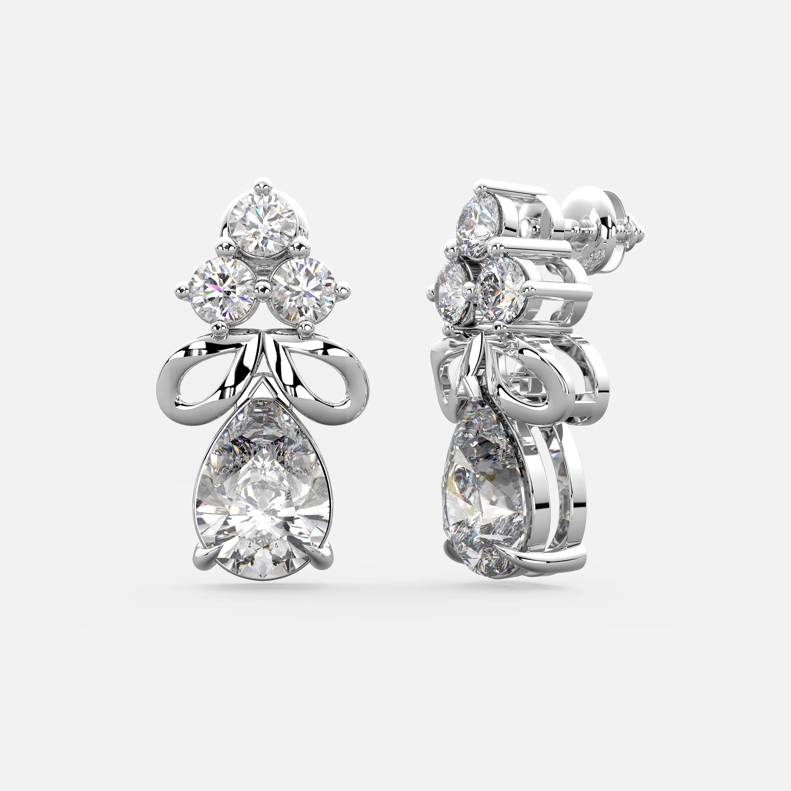 Tiered Drop Diamond Earrings