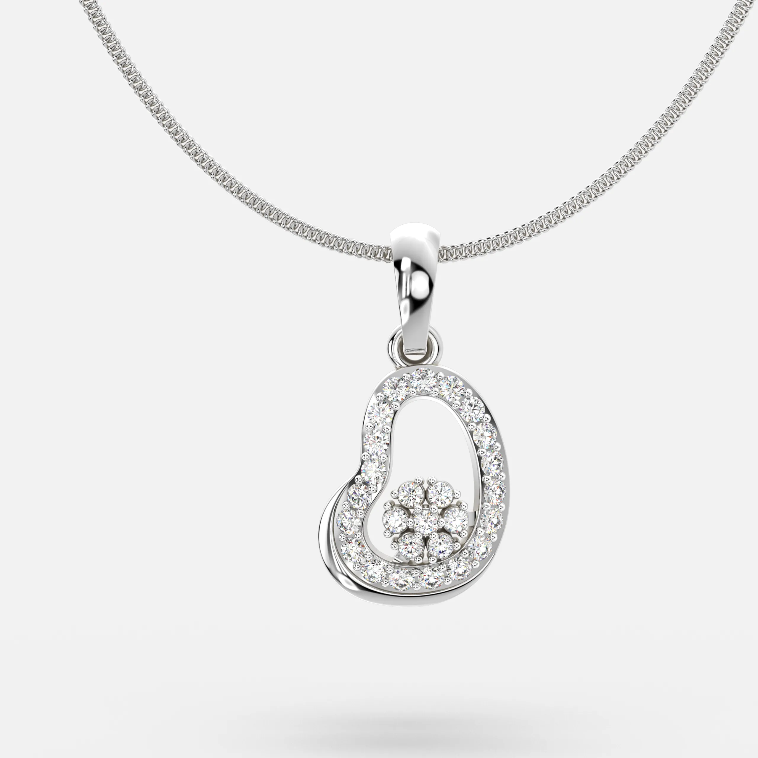 Floral Teardrop Pendant