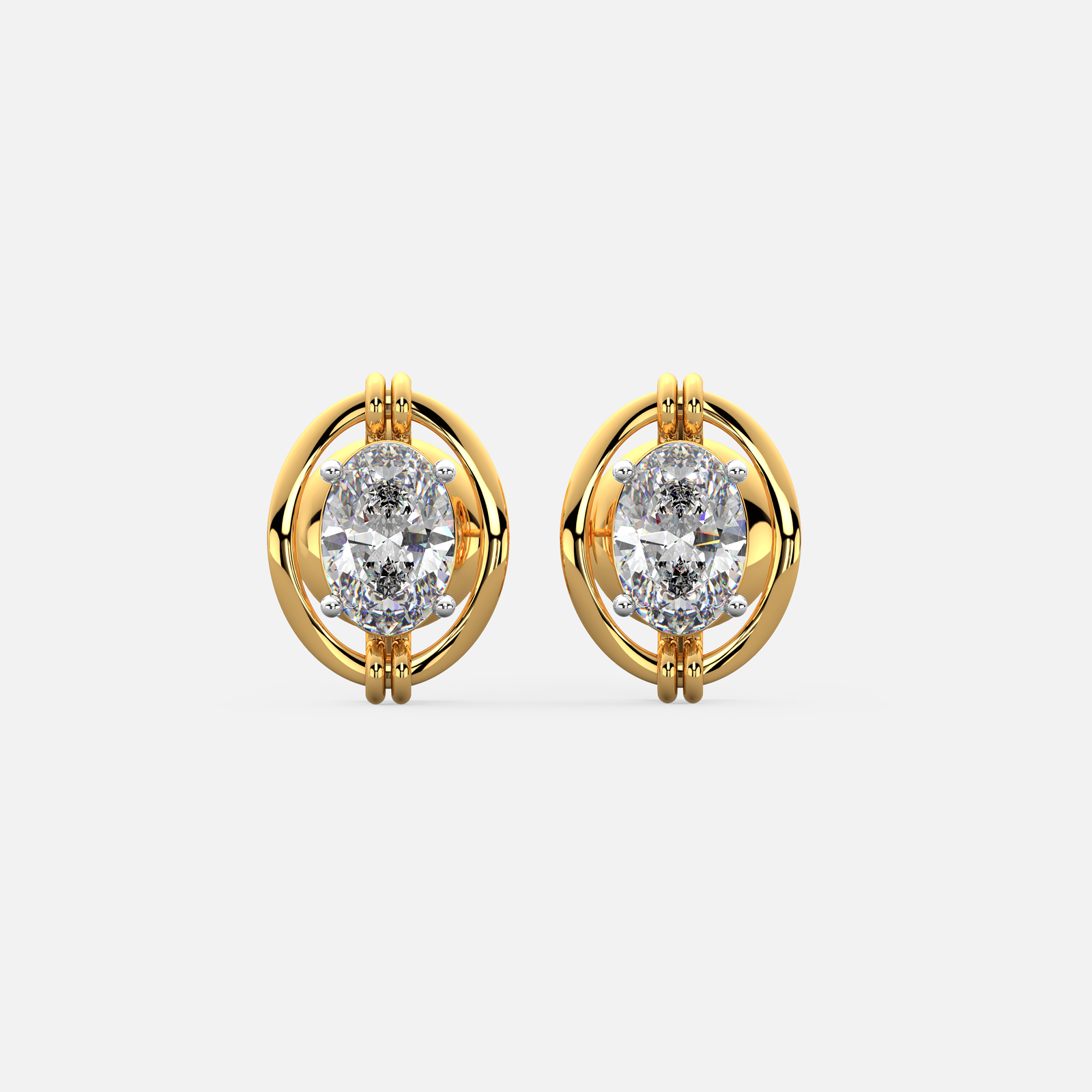 Oval Orbit Diamond Earrings