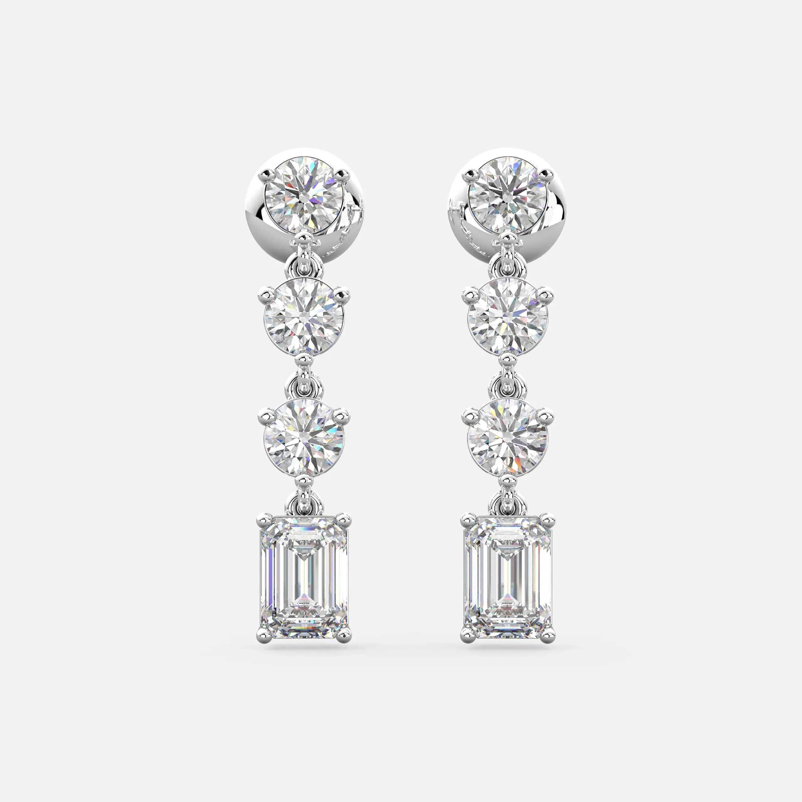 Long Diamond Drop Earrings