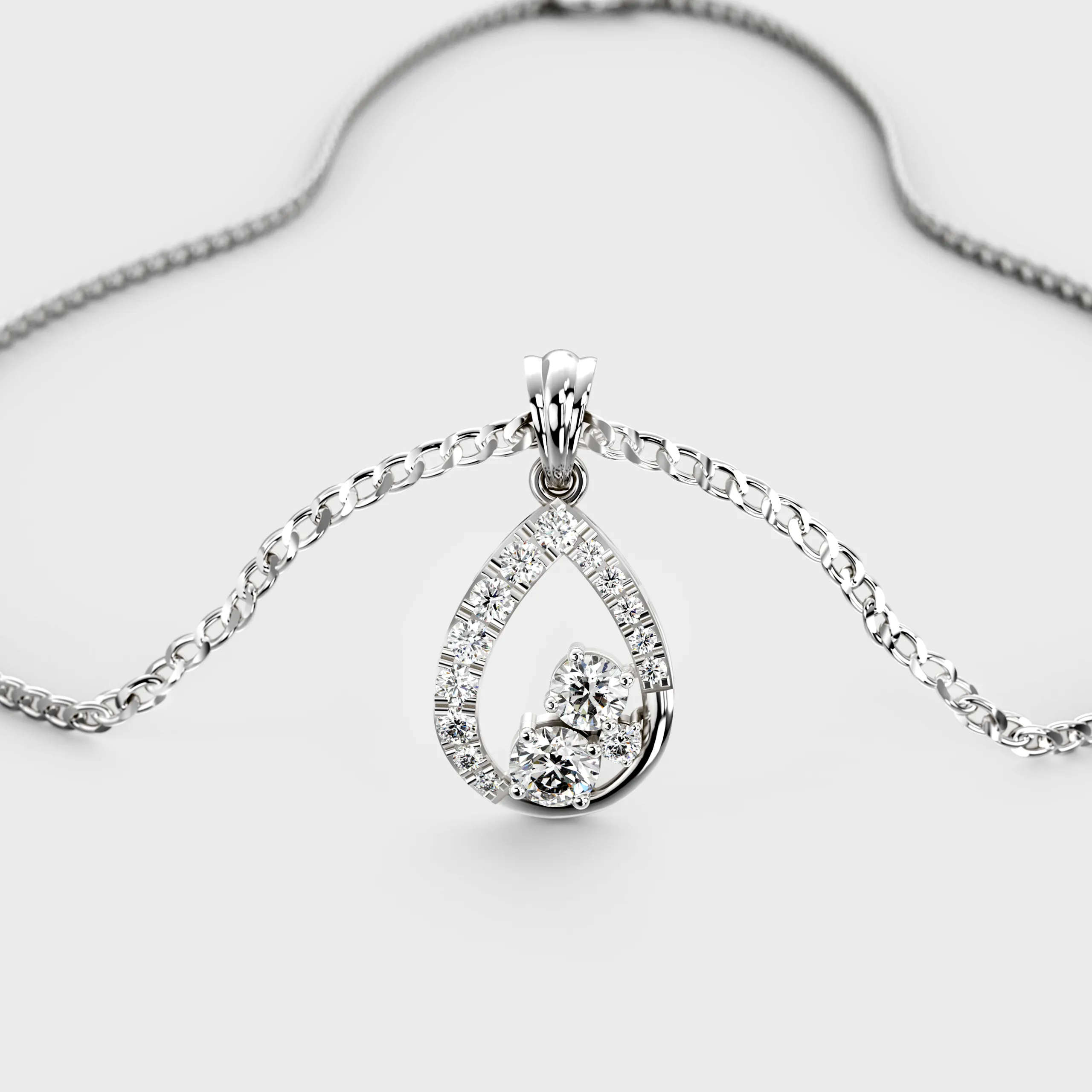 Gleaming Drop Diamond Pendant