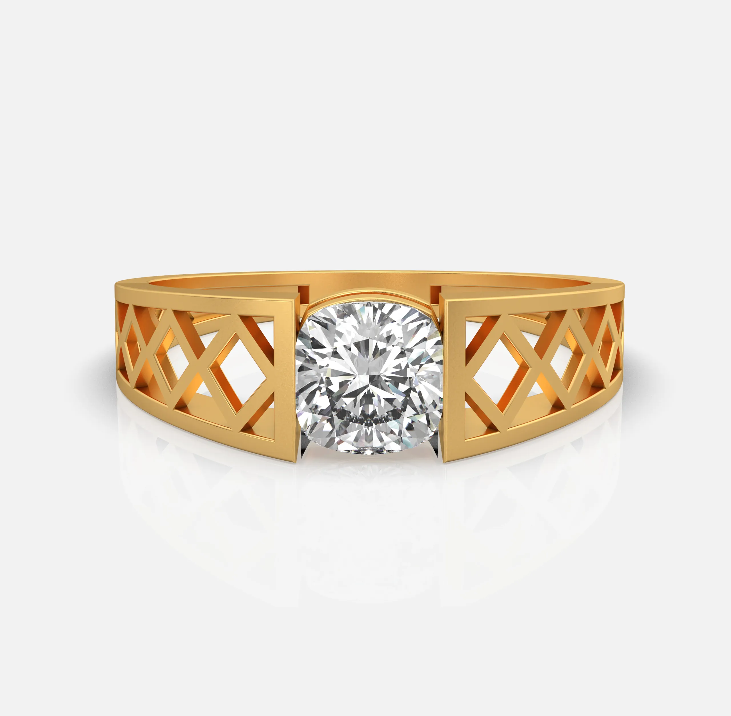Cushion Lattice Men's Ring