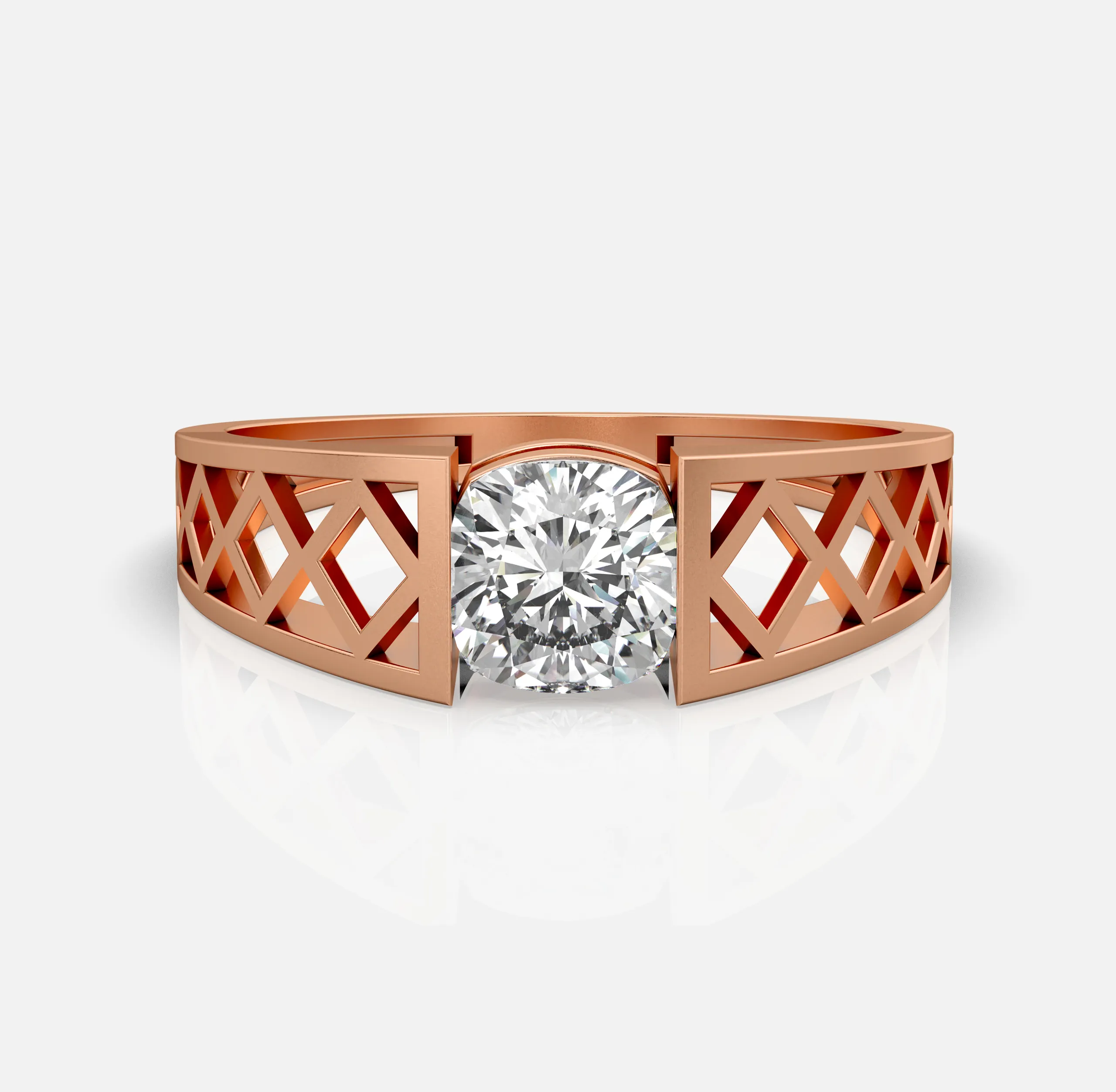 Cushion Lattice Men's Ring