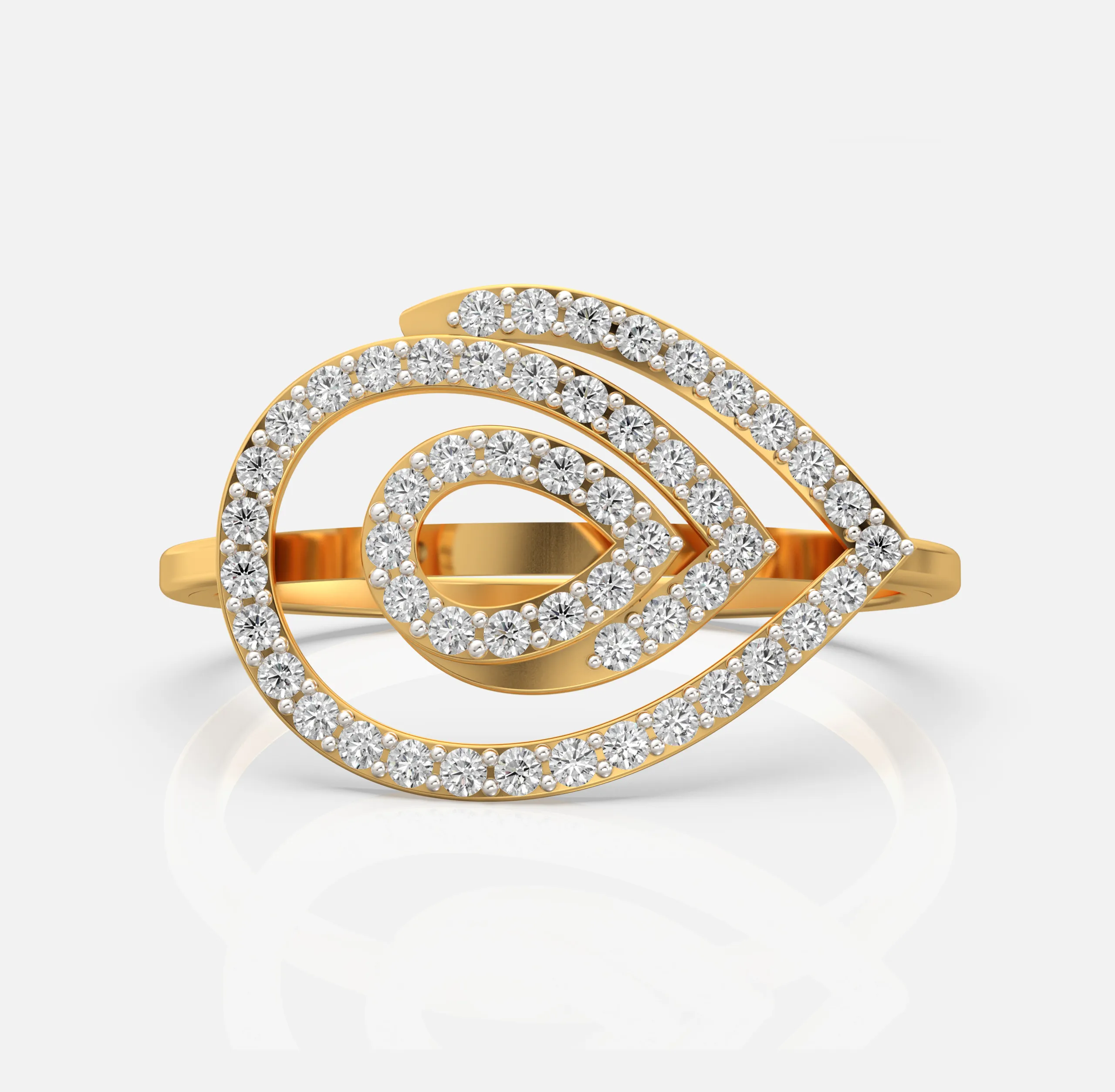Triple Leaf Diamond Ring