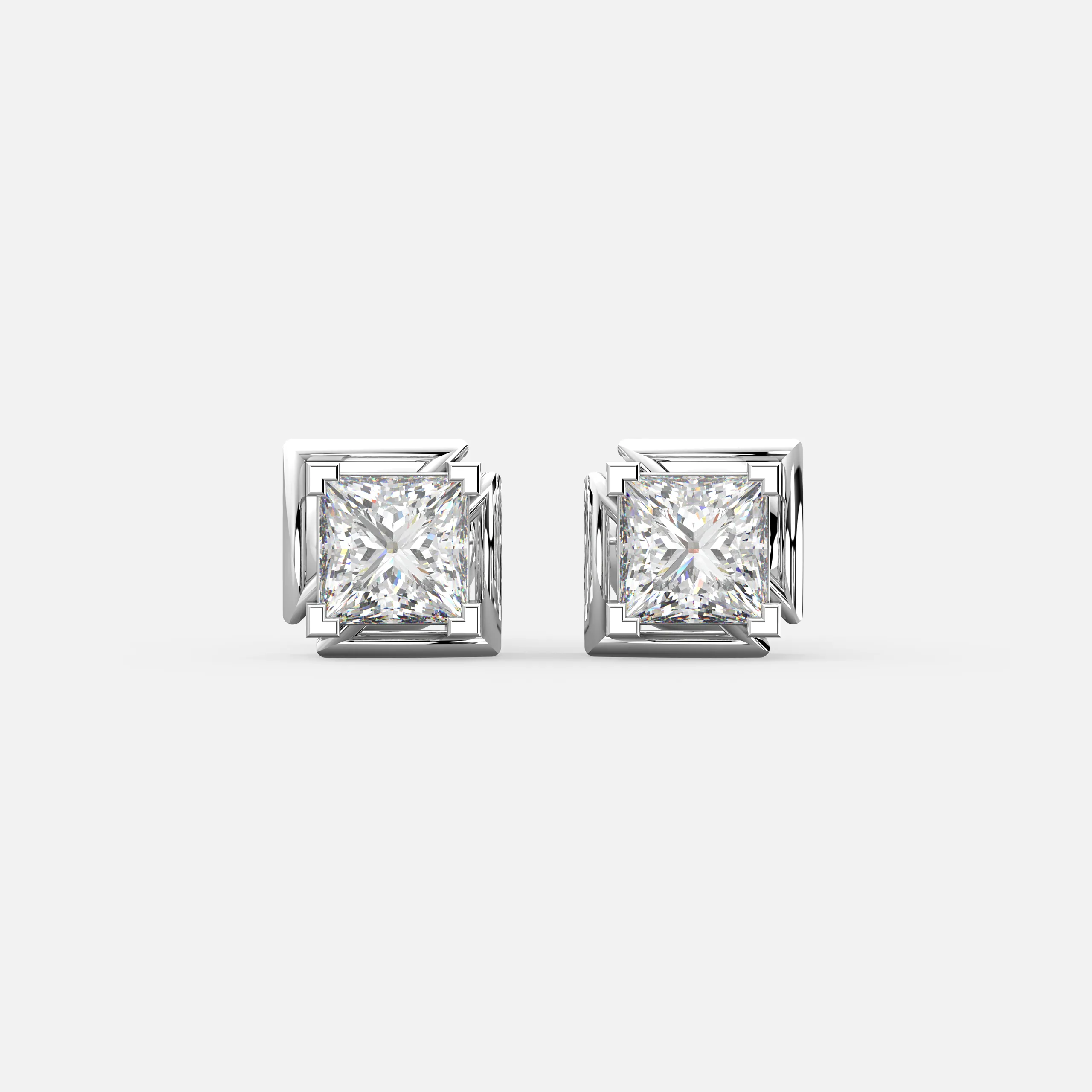 Prism Frame Diamond Studs