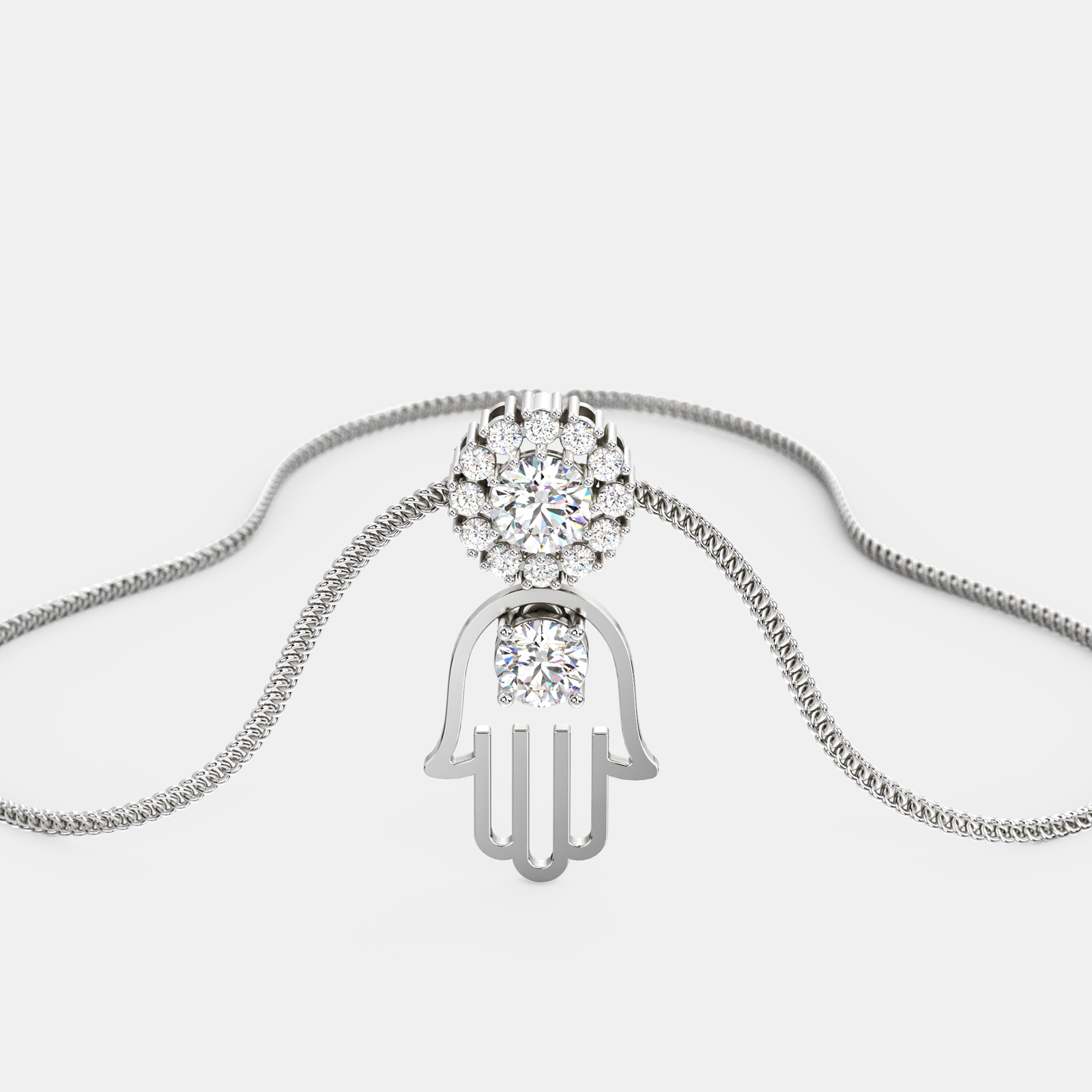 Divine Hamsa Diamond Pendant