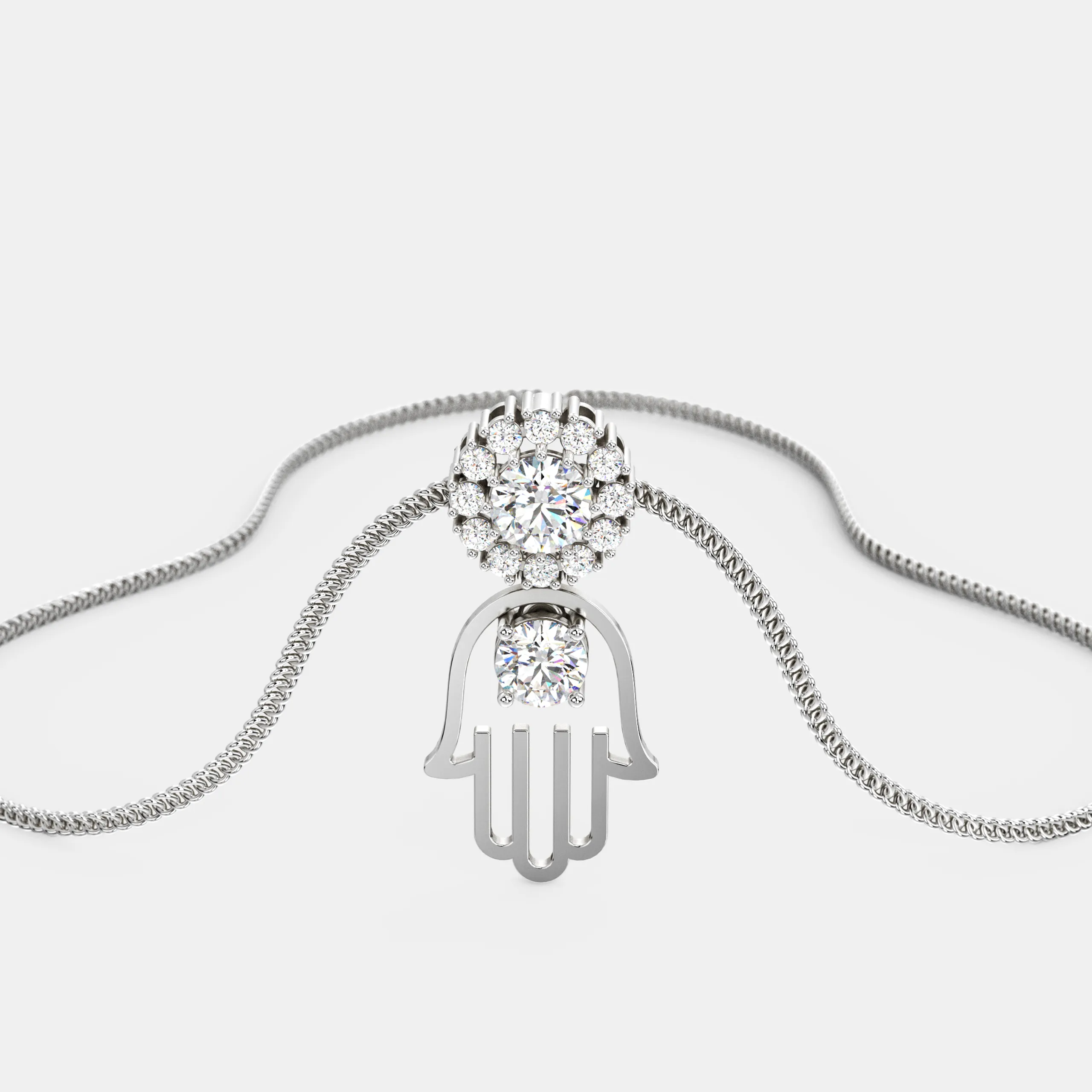 Divine Hamsa Diamond Pendant