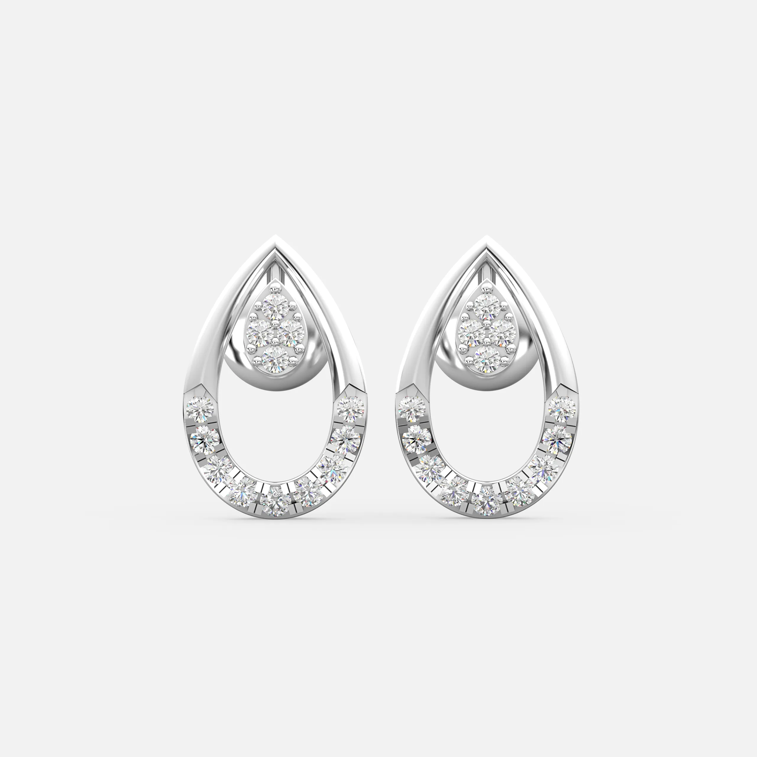 Teardrop Halo Diamond Earrings