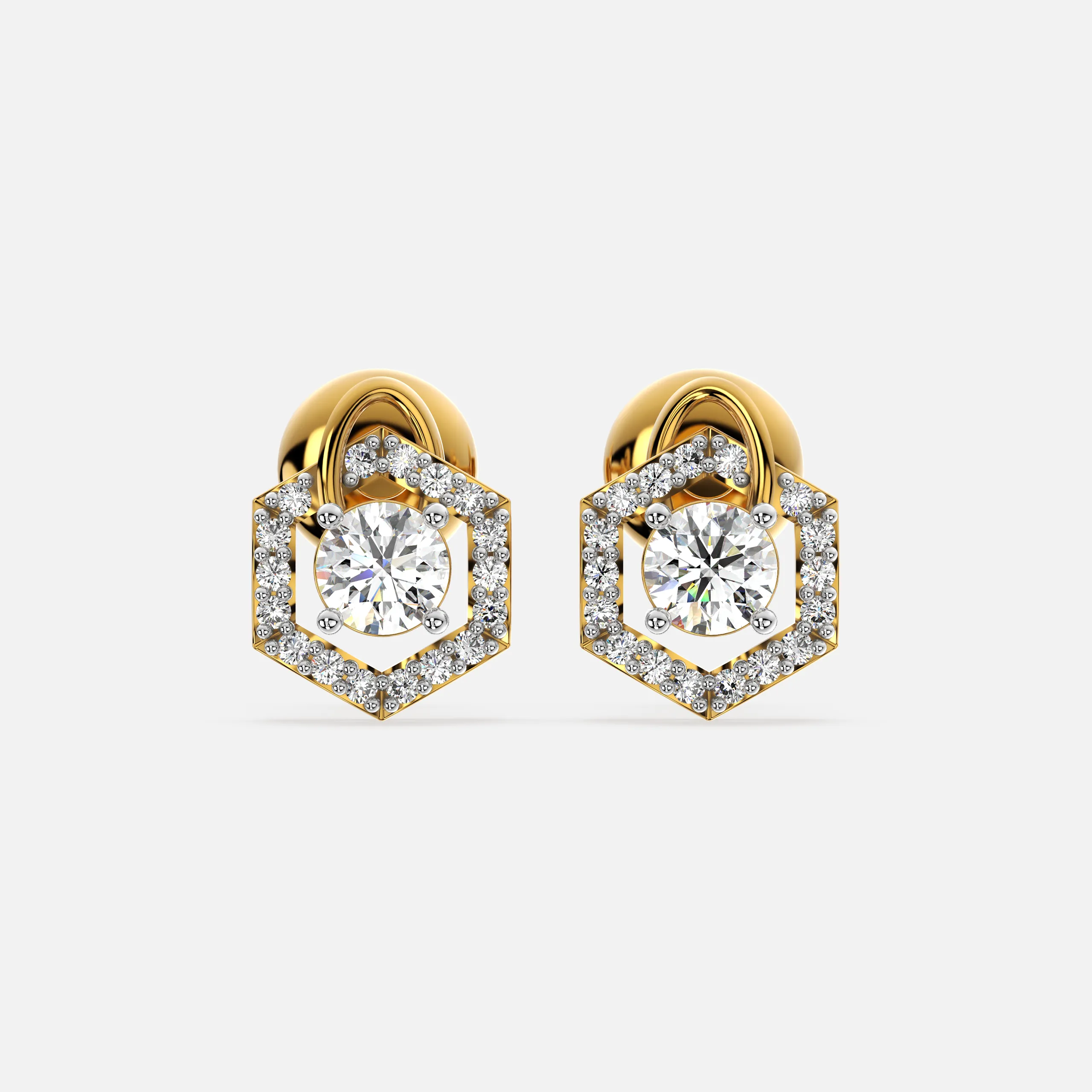 Hexara Halo Diamond Earrings