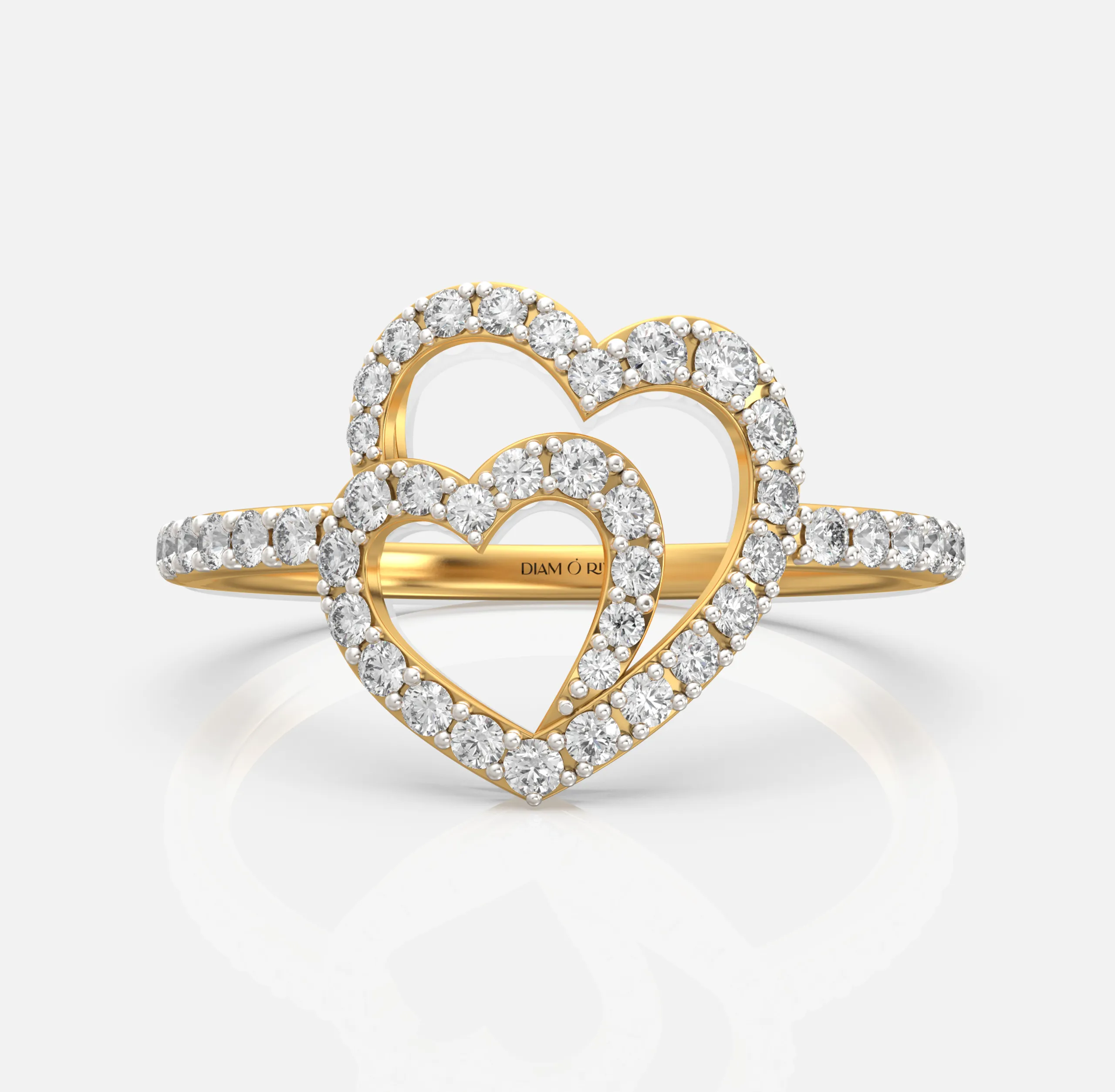 Interlocking Hearts Diamond Ring