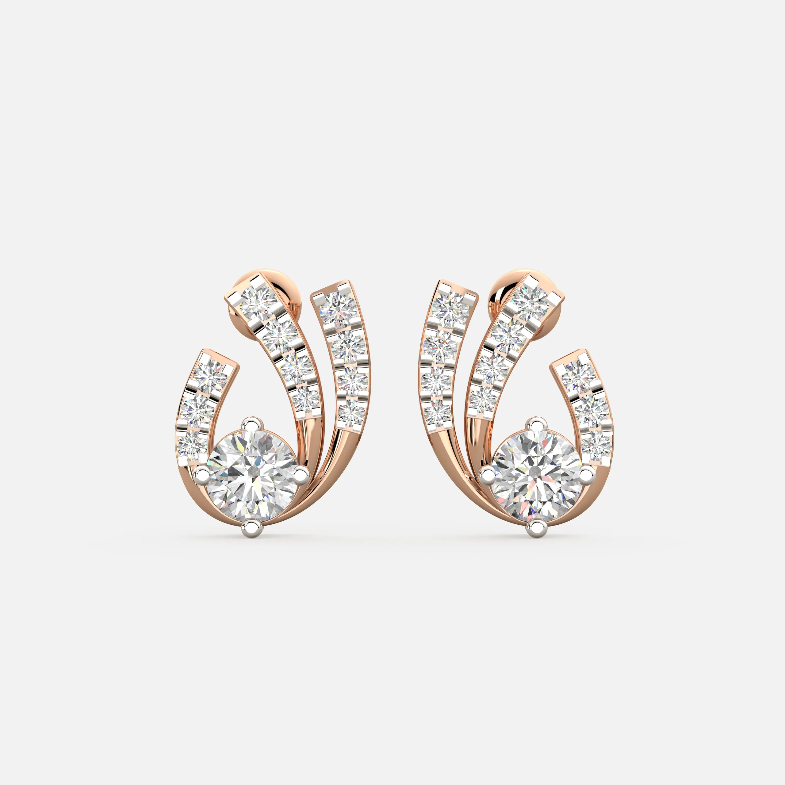 Graceful Curve Diamond Earrings