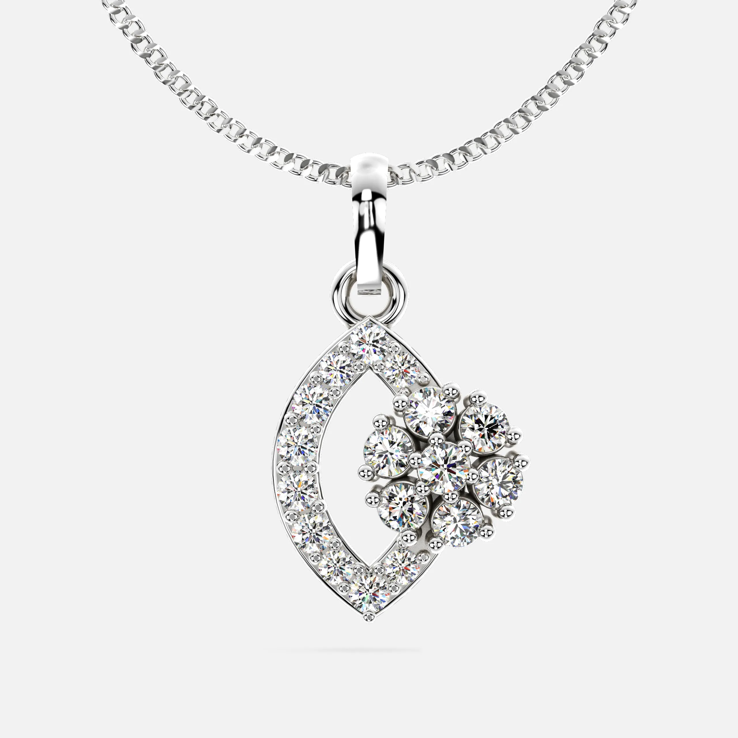 Mystic Petal Diamond Pendant