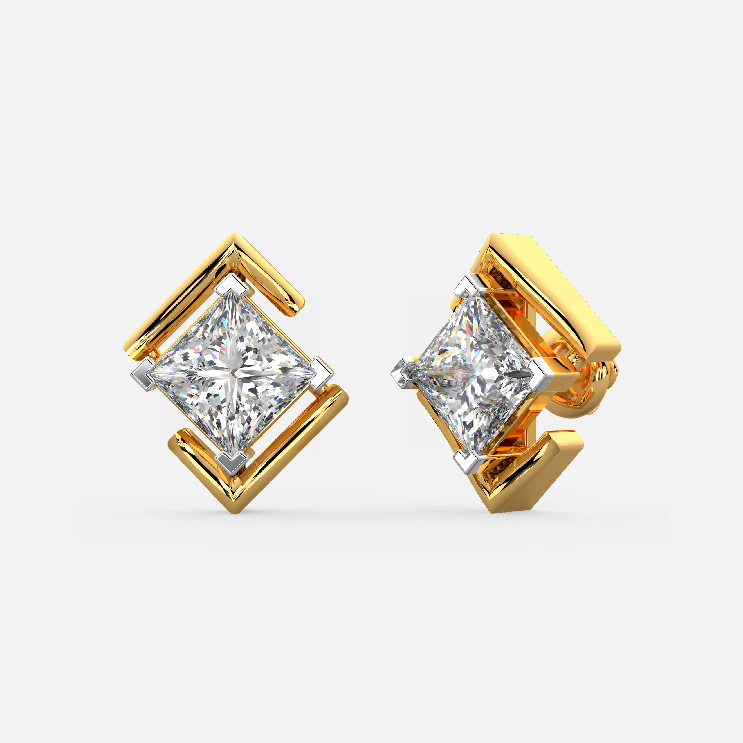 Framed Princess Diamond Earrings