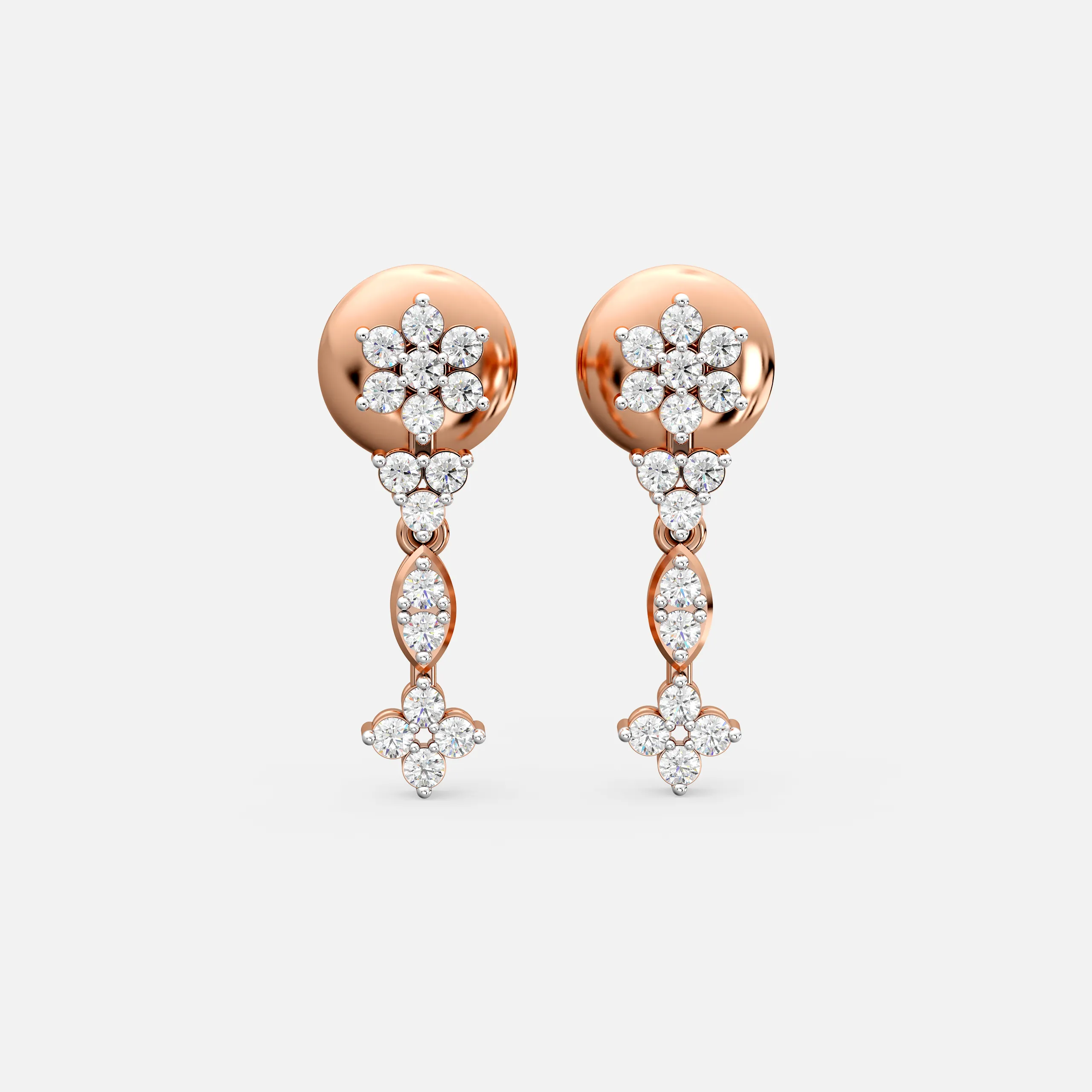 Floral Pear Drop Earrings