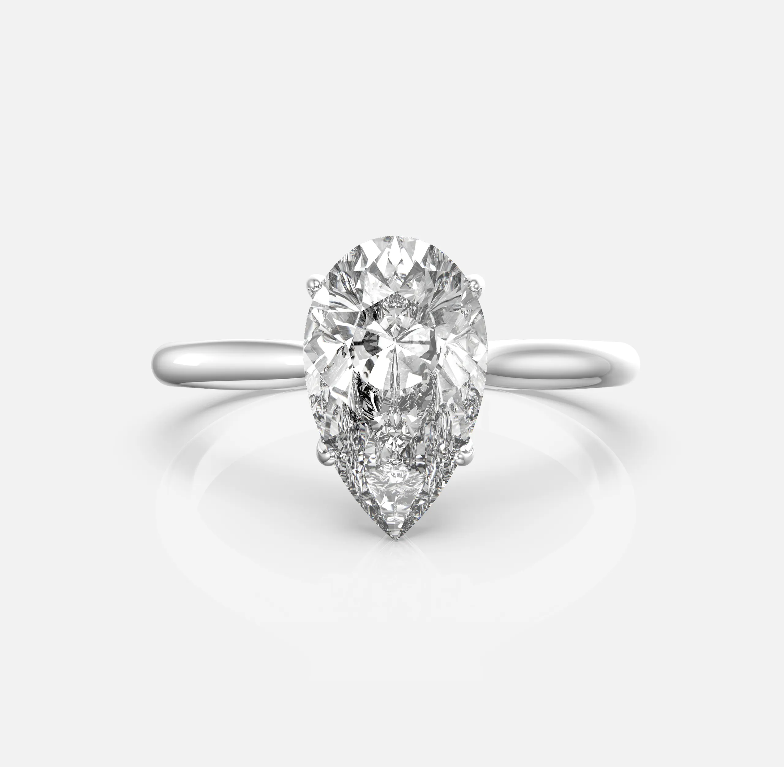 Pear Solitaire Ring