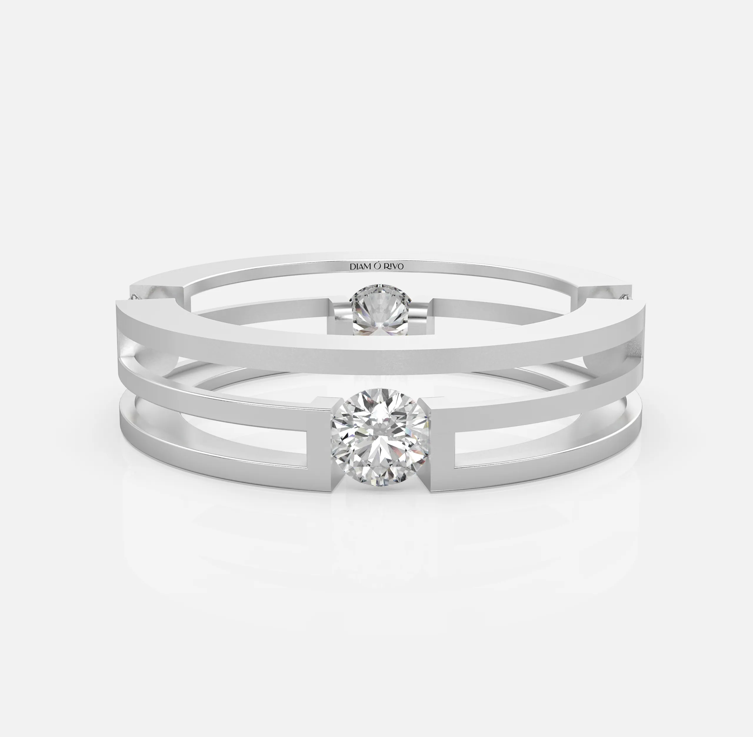 Parallel Edge Diamond Men’s Ring