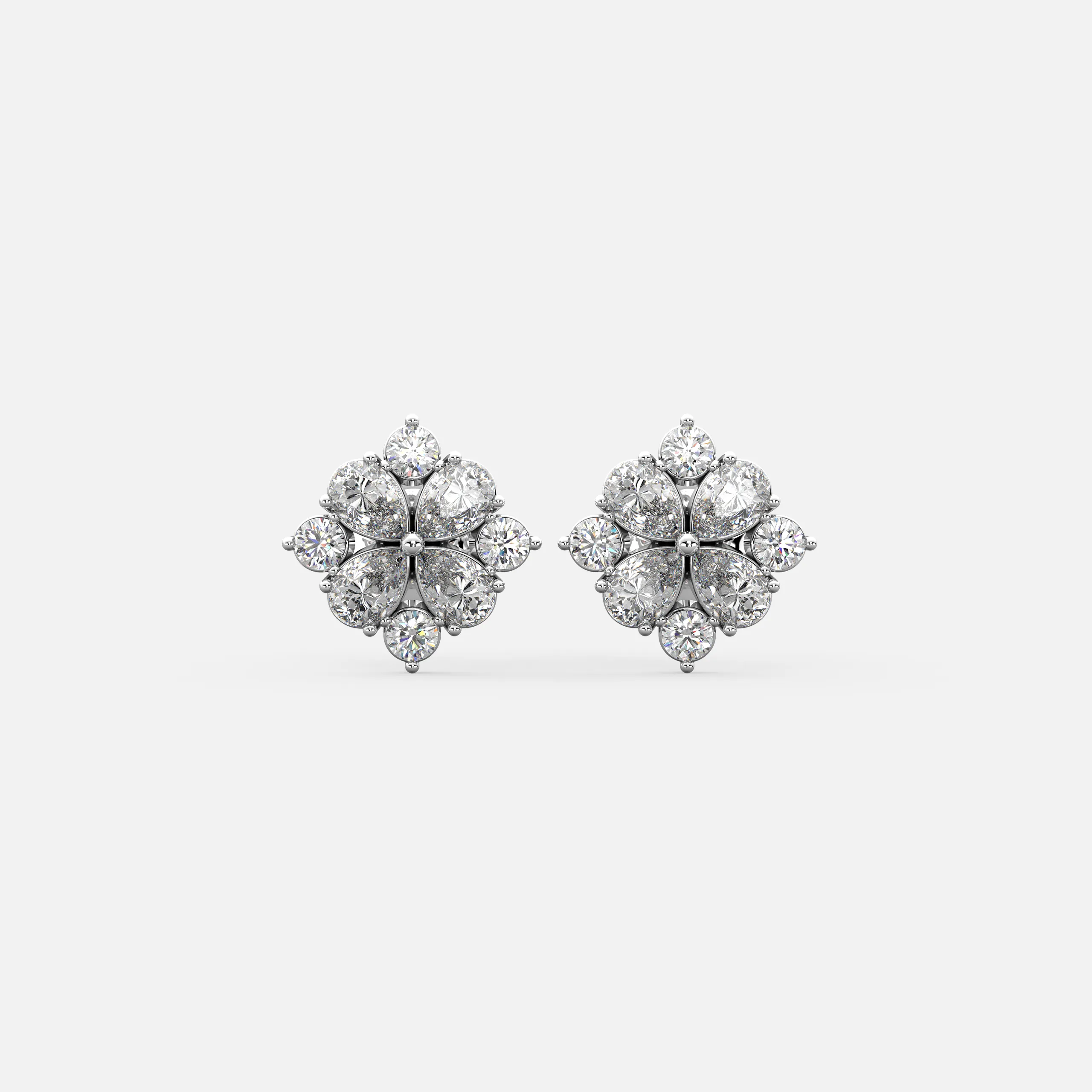 Floral Halo Diamond Studs