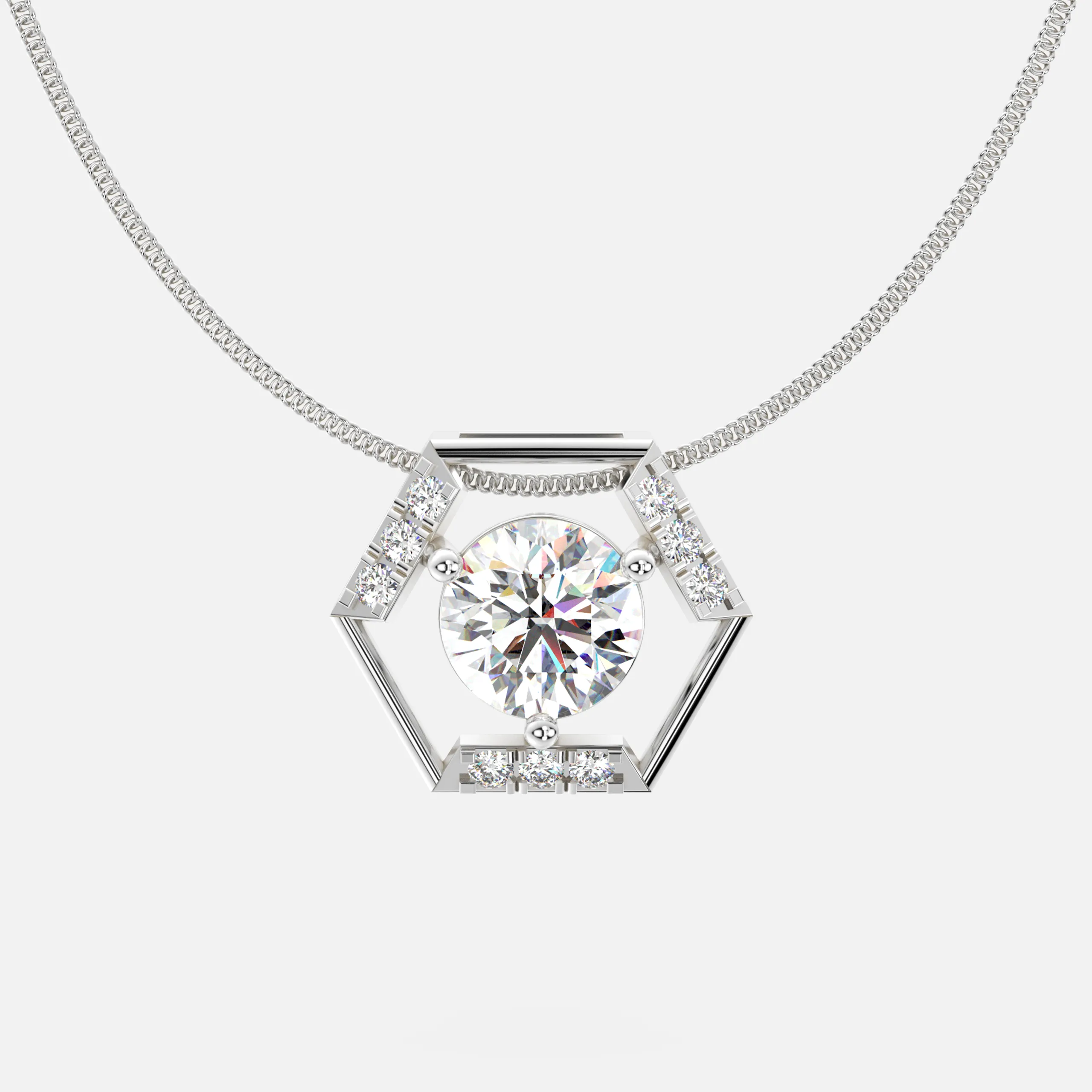 Celestial Hexa Diamond Pendant