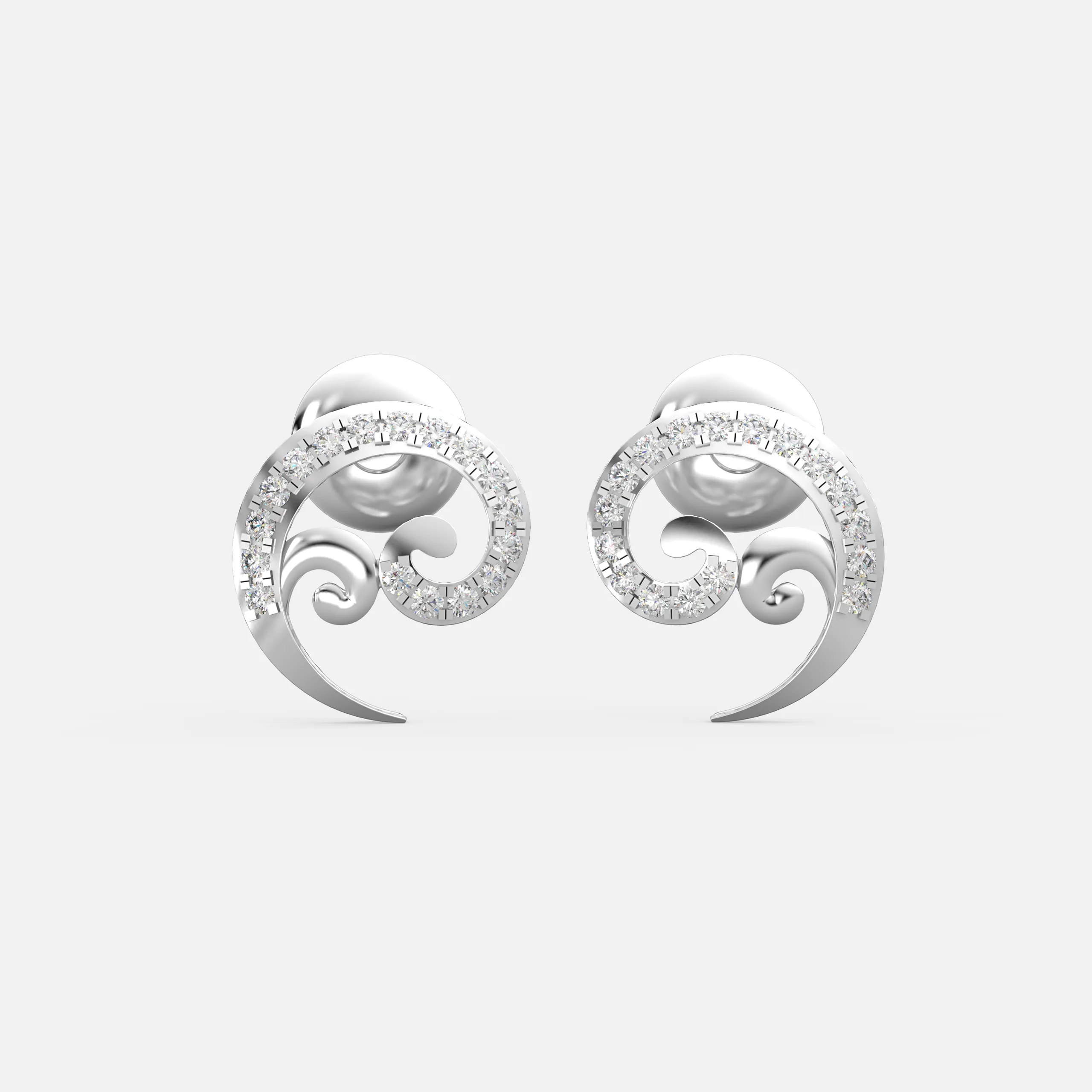Diamond Curl Arc Earrings