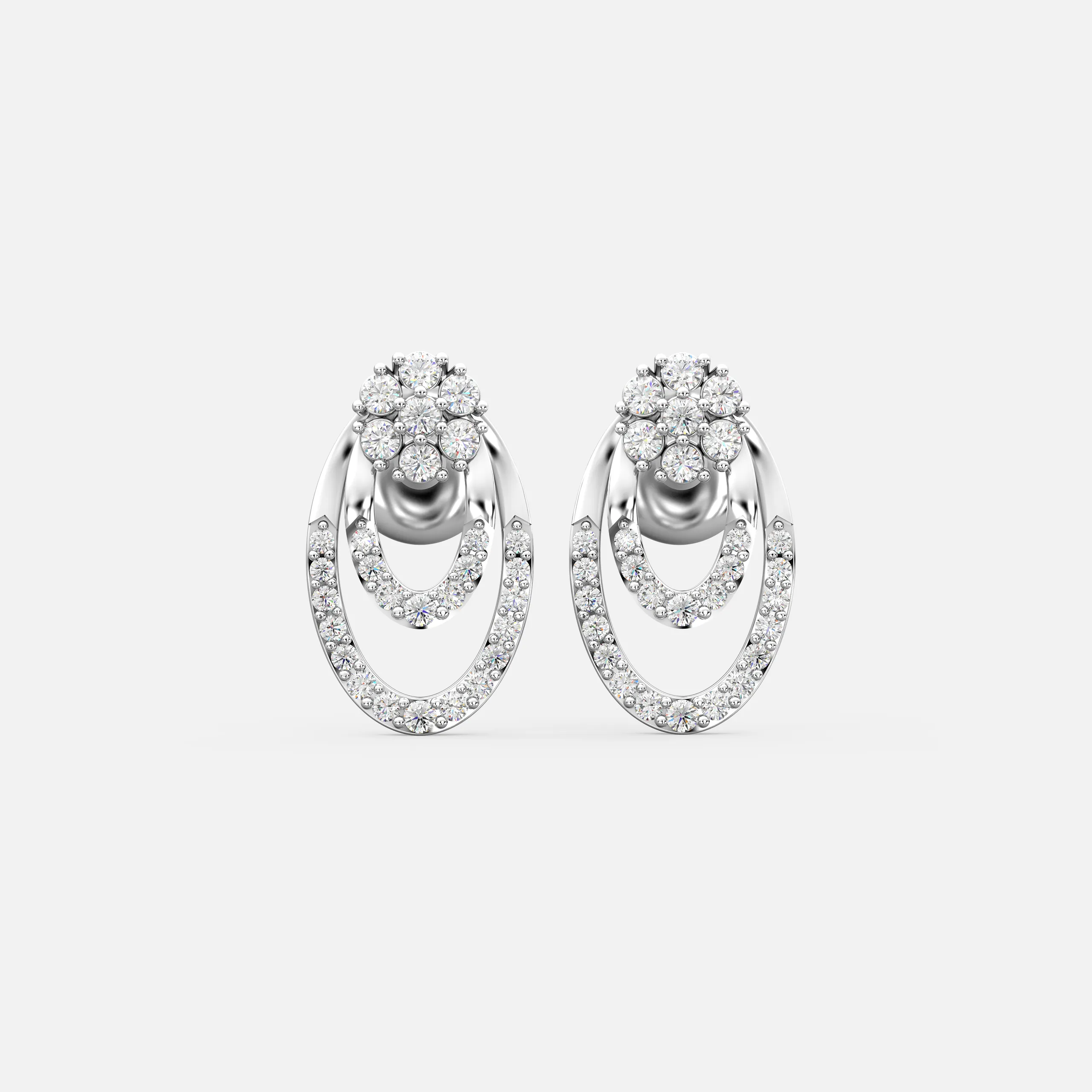 Floral Nested Oval Earrings