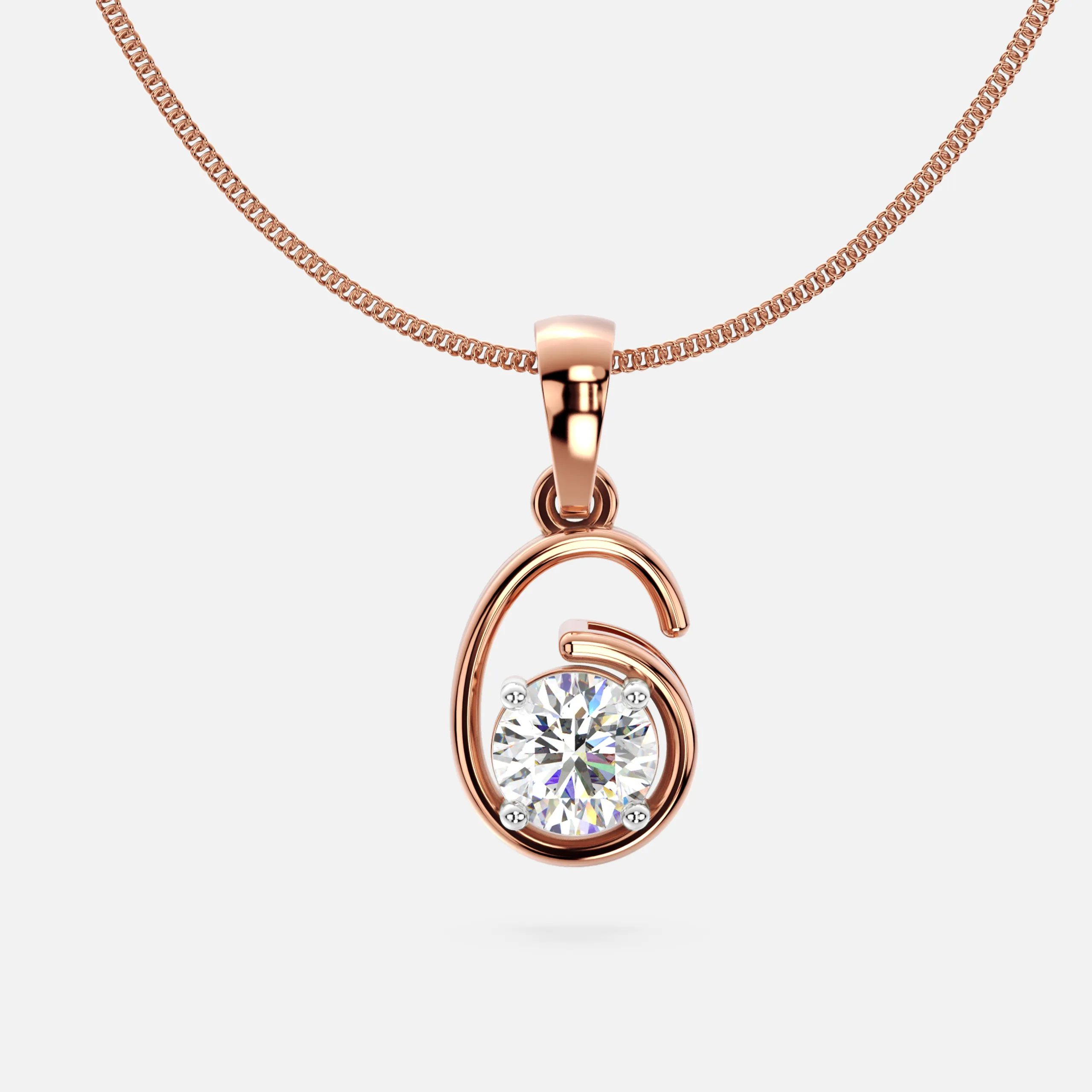Graceful Spiral Diamond Pendant